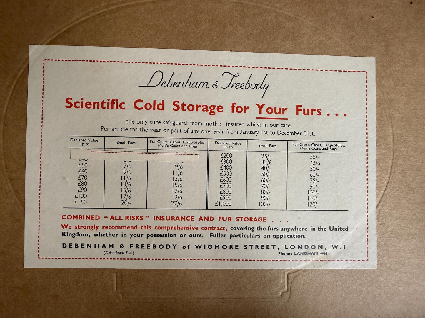 Vintage Debenham & Freebody Presentation Box | Royal Warrant Retail Ephemera