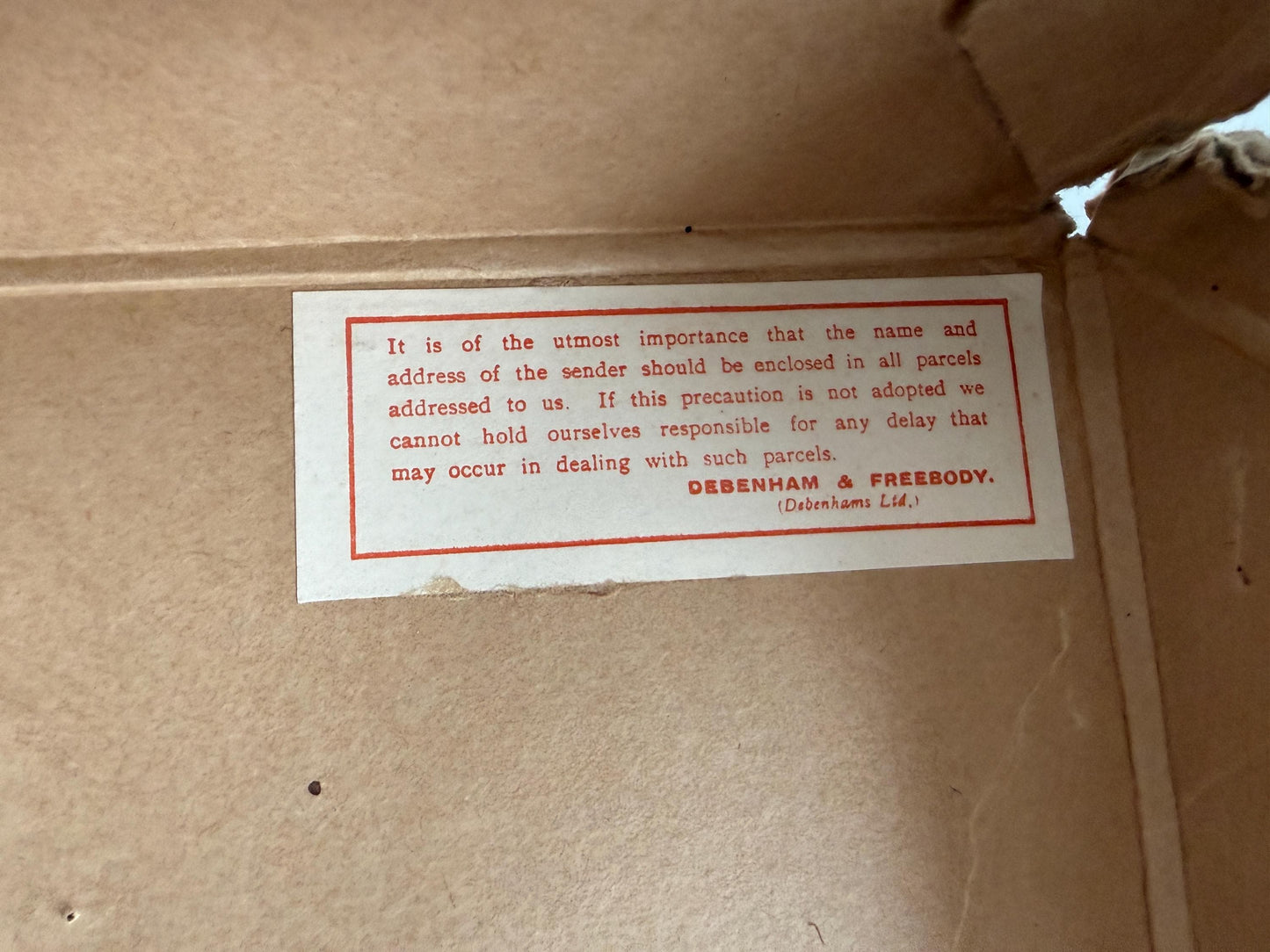 Vintage Debenham & Freebody Presentation Box | Royal Warrant Retail Ephemera