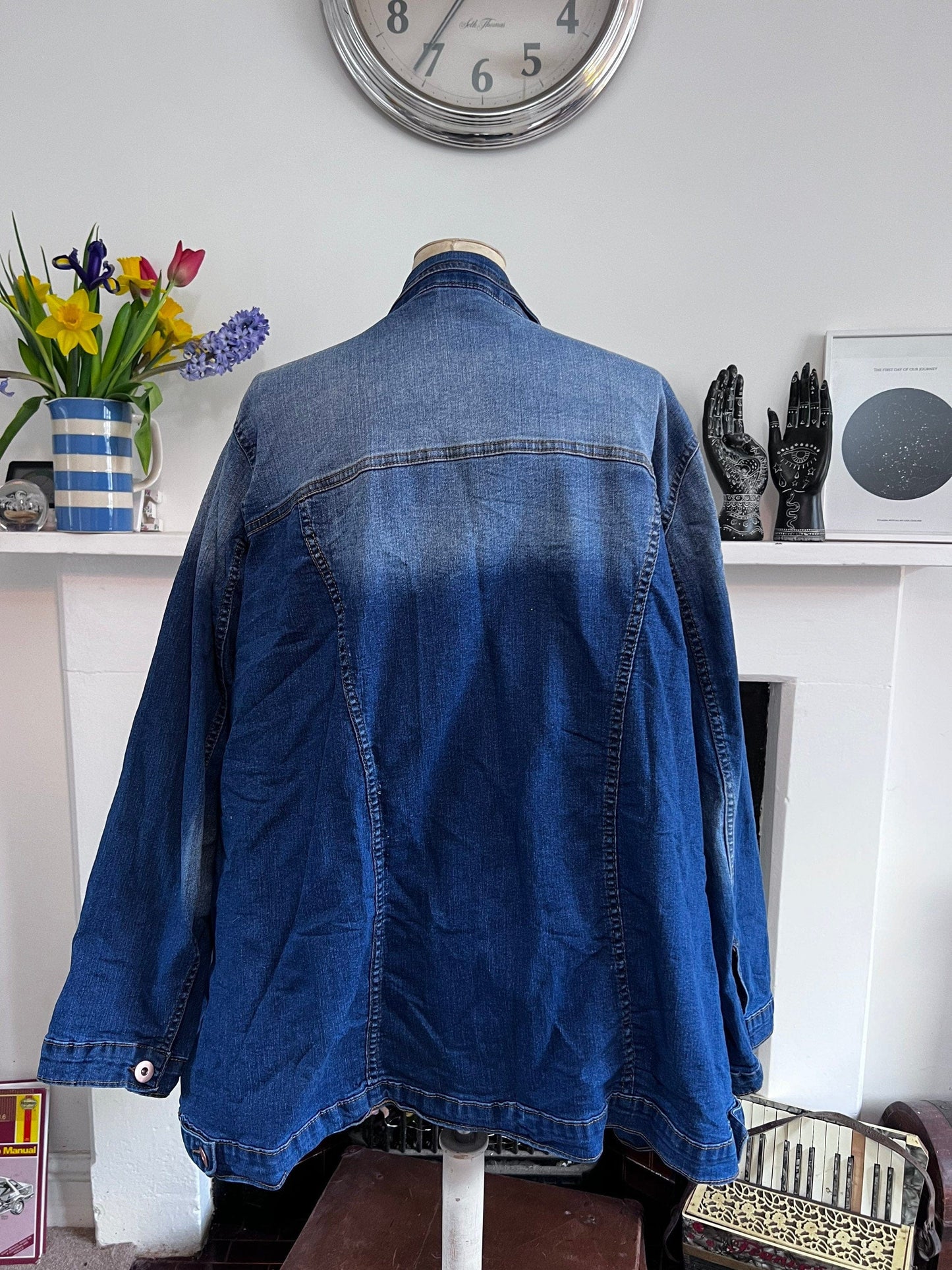 Vintage blue denim jacket 80’s 90’s denim jacket - Vintage denim Jacket Blue Stonewashed Denim - oversized UK22-24