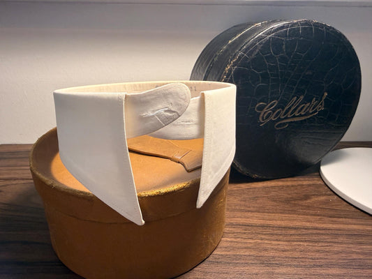 Vintage Detachable Polo Collar 14 1/4 " Collars Ltd Swallow 11 White Stiff Cotton Shirt Collar | Mid Century Menswear