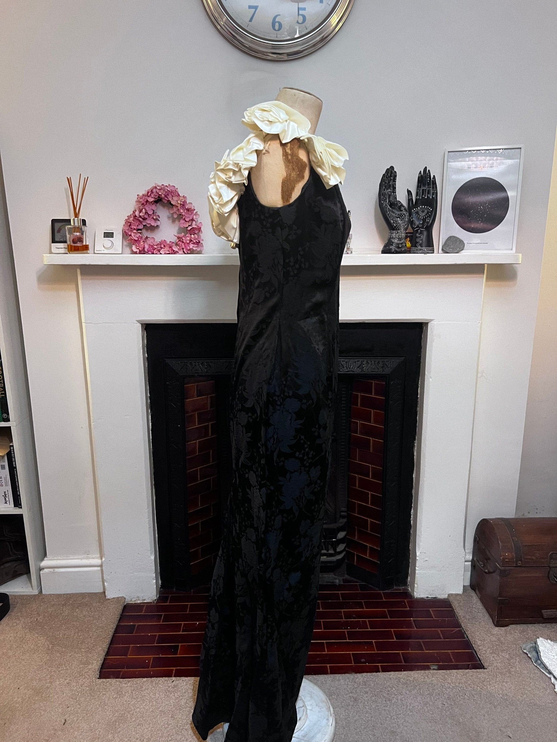 Vintage dress Black & Cream Scott McClintock 80s Prom Dress - Jessica McClintock for Gunne Sax