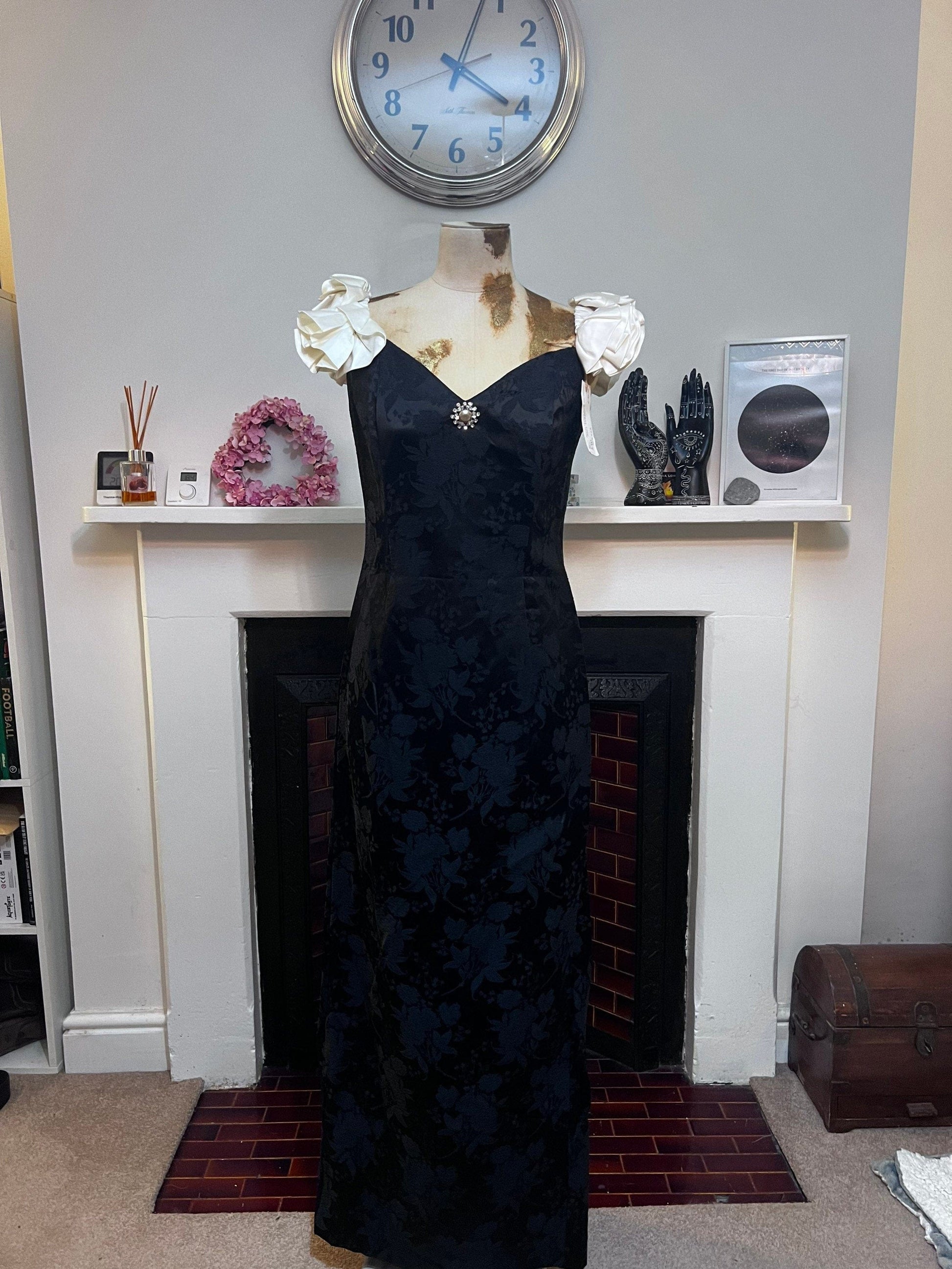 Vintage dress Black & Cream Scott McClintock 80s Prom Dress - Jessica McClintock for Gunne Sax