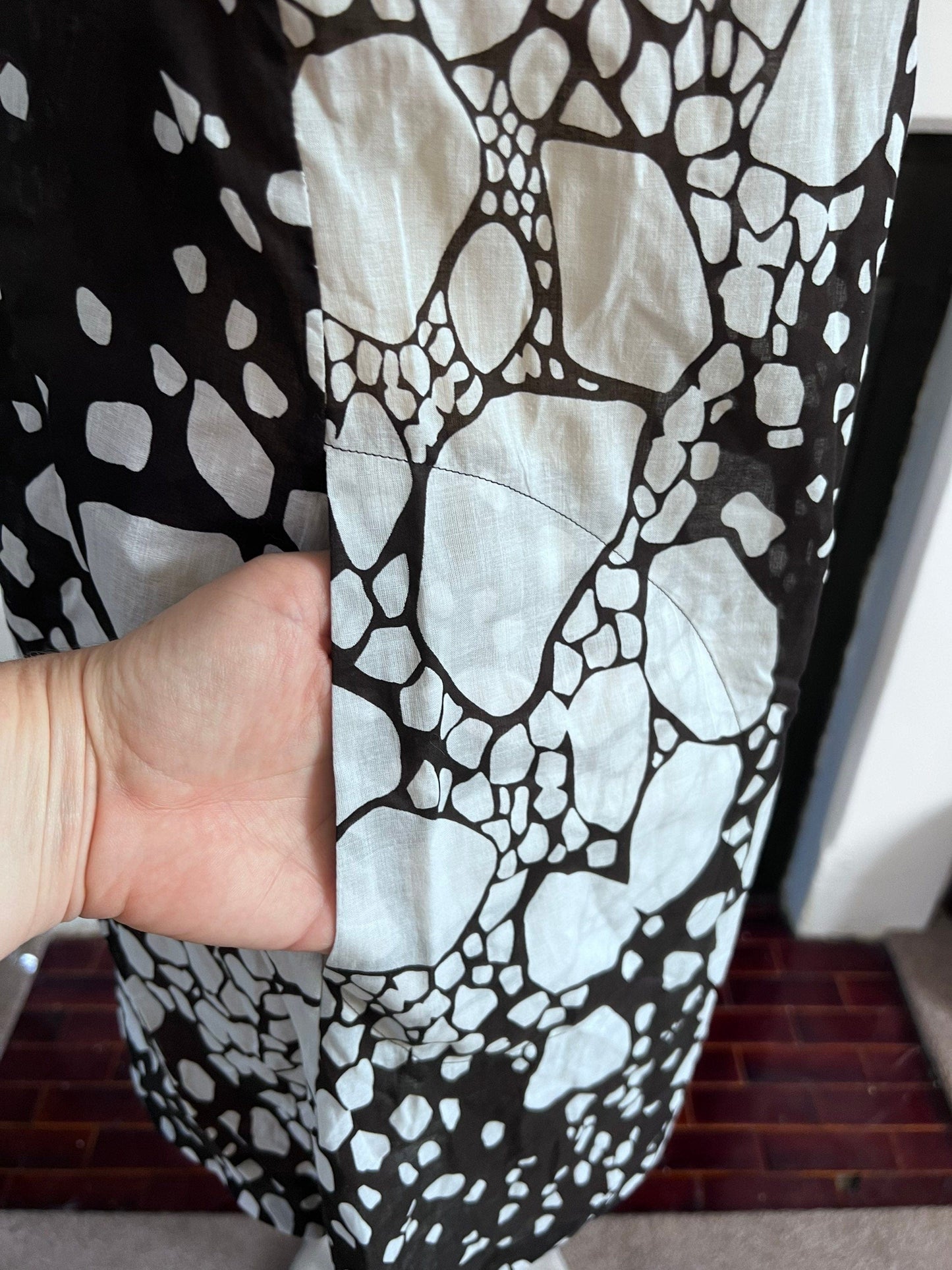 Vintage Jaeger Black White Beaded Tunic Dress With Pockets- Unworn Dead-stock Vintage Tunic Dress UK12