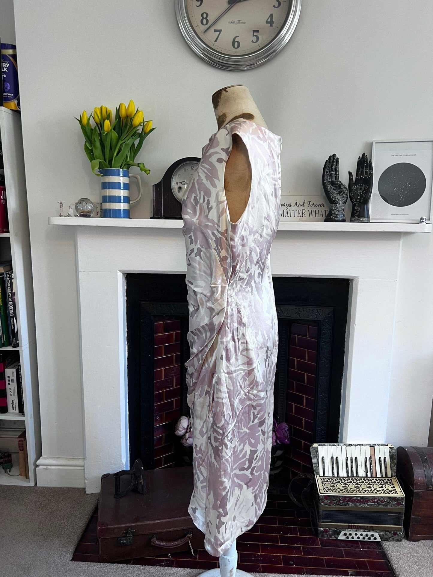 Vintage LK Bennett Dress - Pink Silk Shift Dress - gathered Detail vintage dress immaculate as new dress - UK16 Pink Silk Vintage Dress