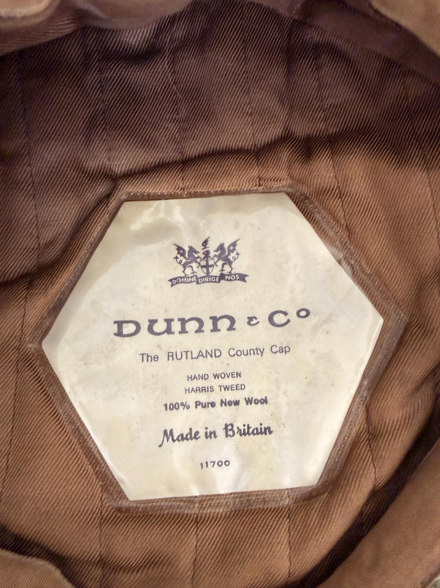 Vintage Dunn & Co Harris Tweed Flat Cap, Rutland County Wool Hat Size 57