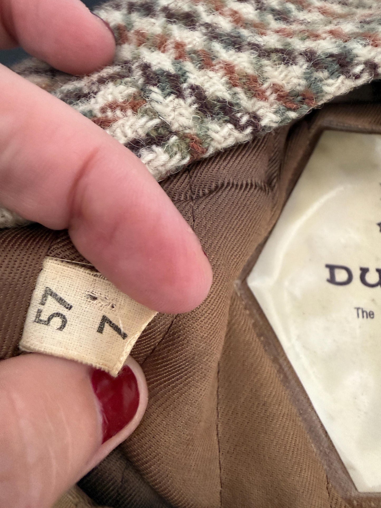 Vintage Dunn & Co Harris Tweed Flat Cap, Rutland County Wool Hat Size 57