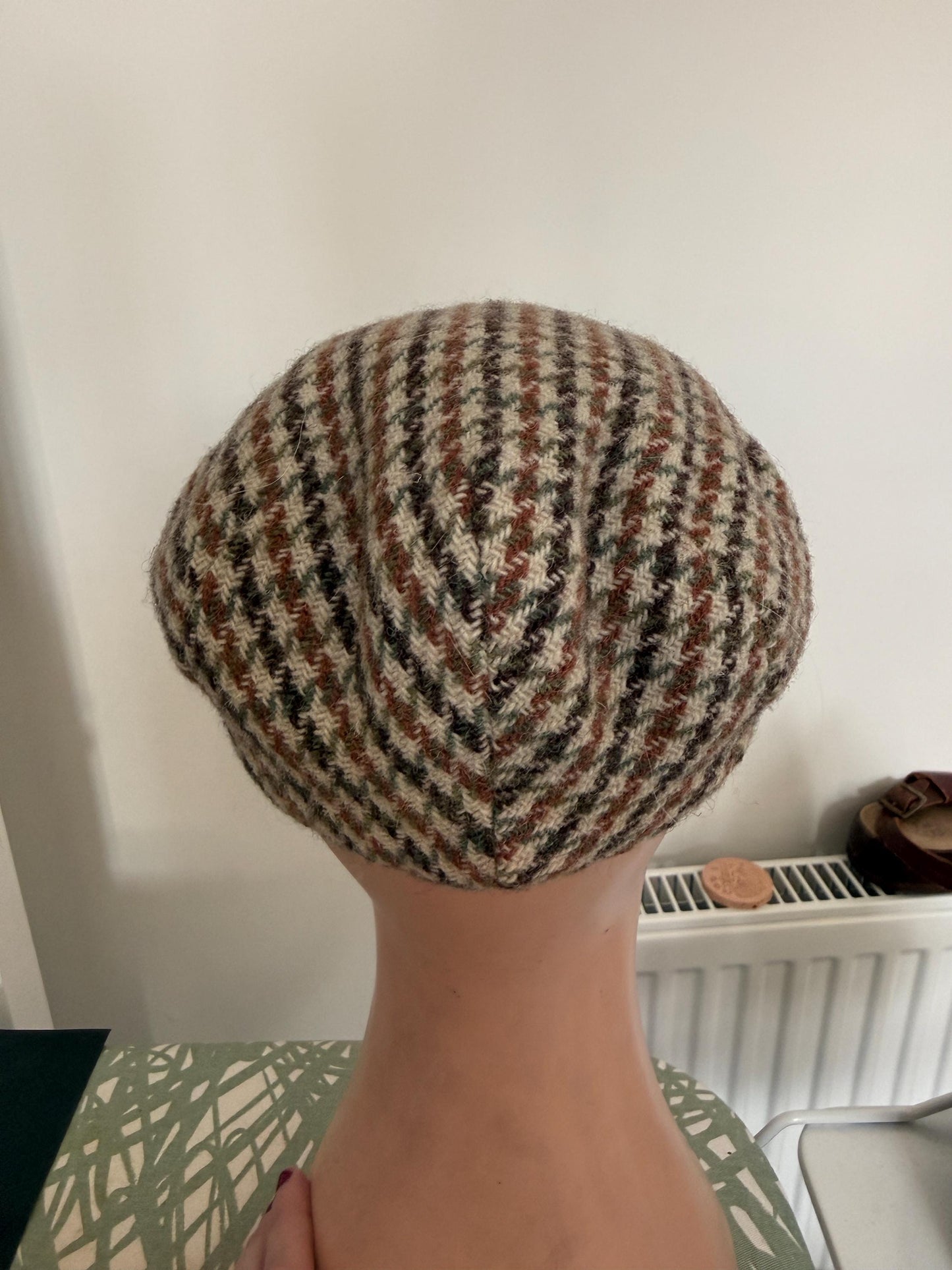 Vintage Dunn & Co Harris Tweed Flat Cap, Rutland County Wool Hat Size 57