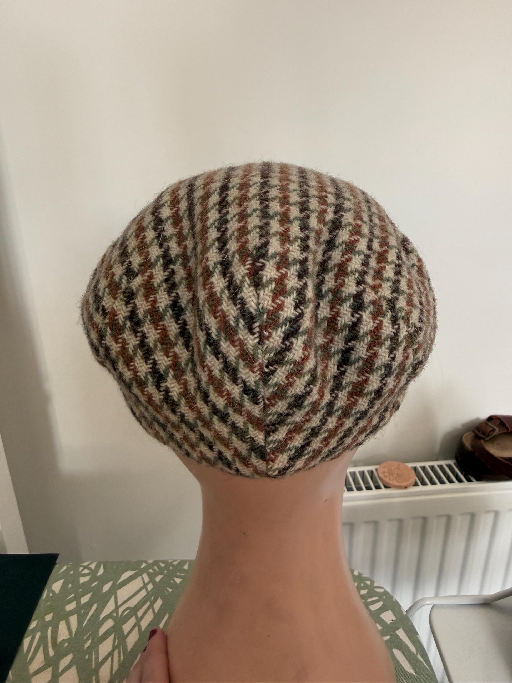 Vintage Dunn & Co Harris Tweed Flat Cap, Rutland County Wool Hat Size 57