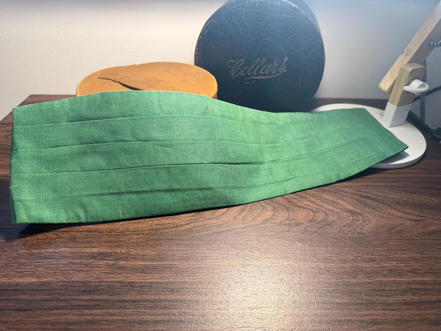 Vintage Emerald Green Silk Cummerbund | Made in England | Adjustable Formal Evening Wear | Black Tie Tuxedo Accessory