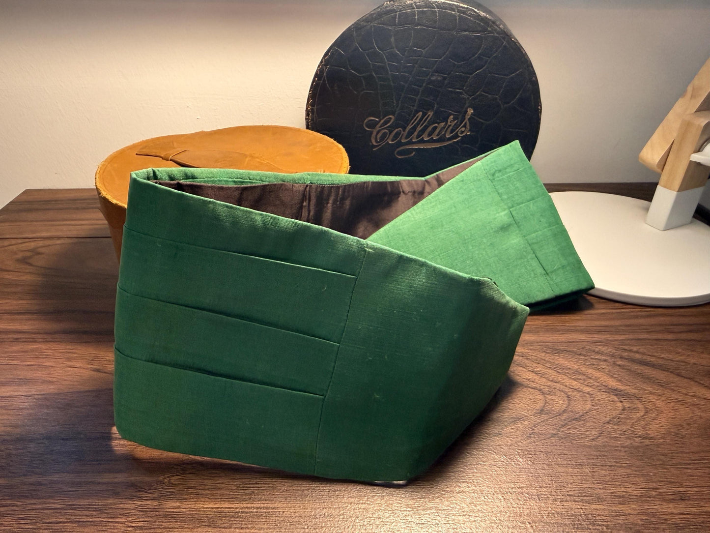 Vintage Emerald Green Silk Cummerbund | Made in England | Adjustable Formal Evening Wear | Black Tie Tuxedo Accessory