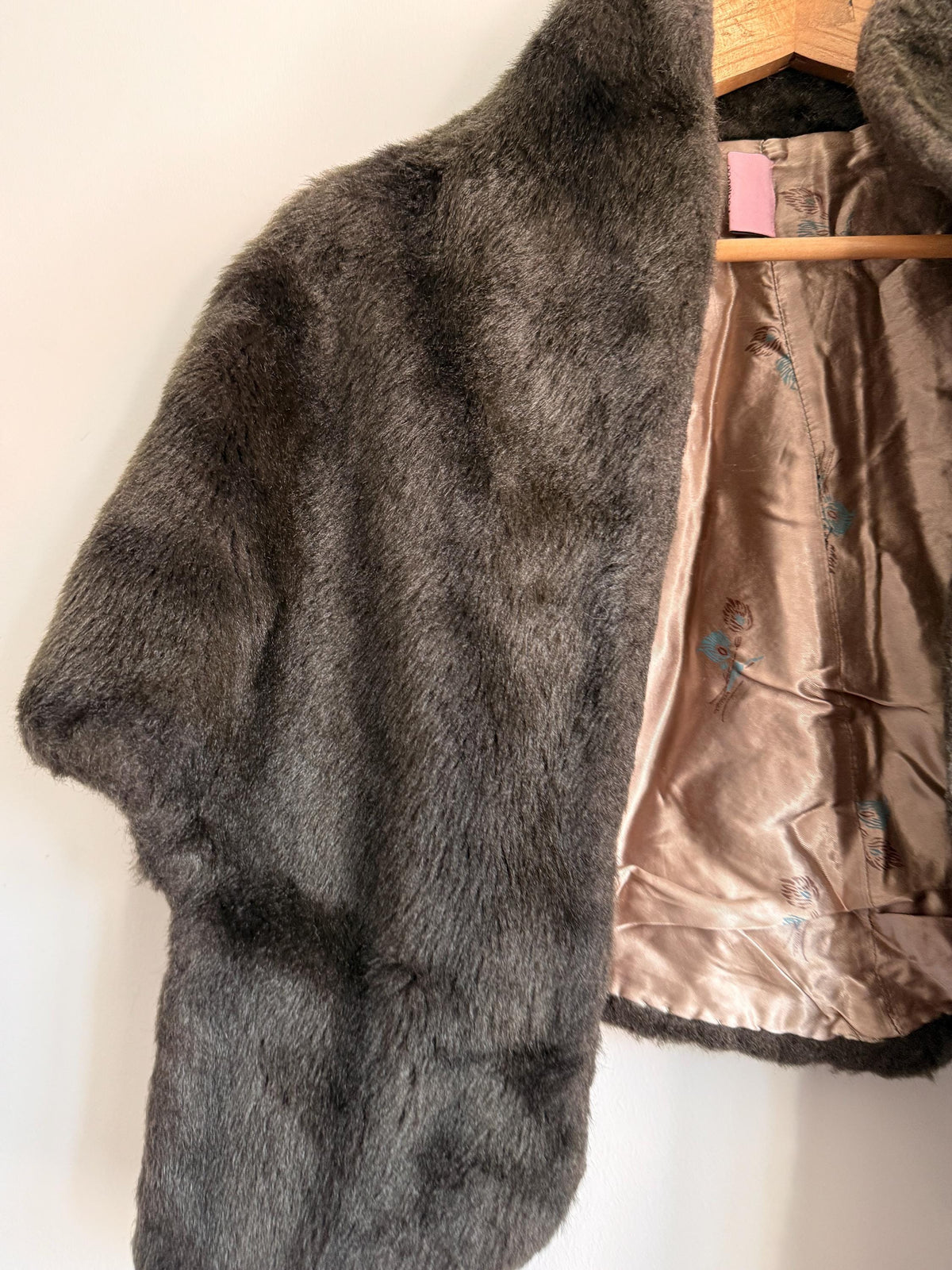Vintage Faux Fur Stole | Brown Evening Wrap | 1950s Style Cape | Winter Wedding Cover Up | Vintage Evening Accessory