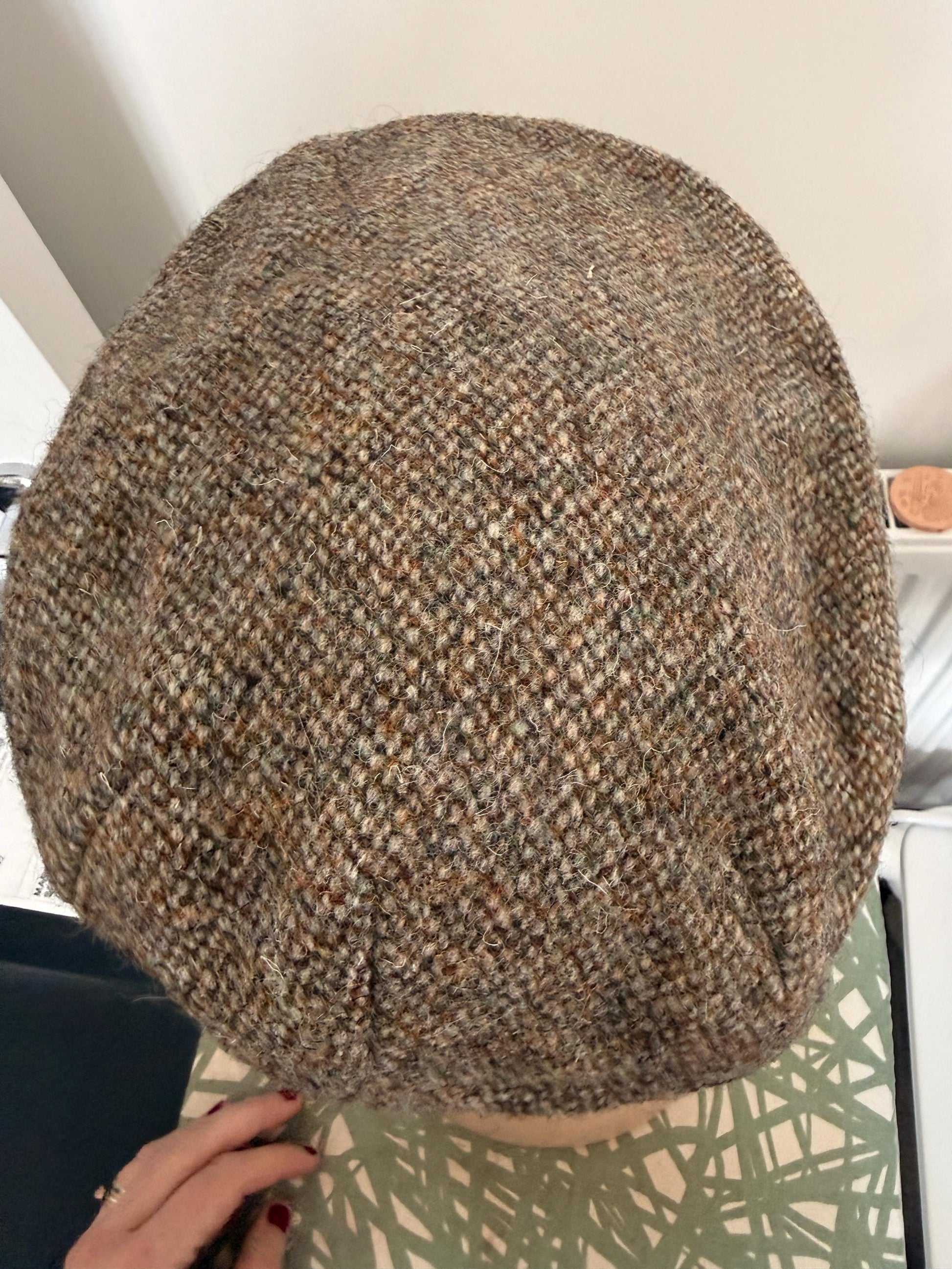 Vintage George Arthur Dunn Tweed Flat Cap, British Brown Wool Country Mens Hat