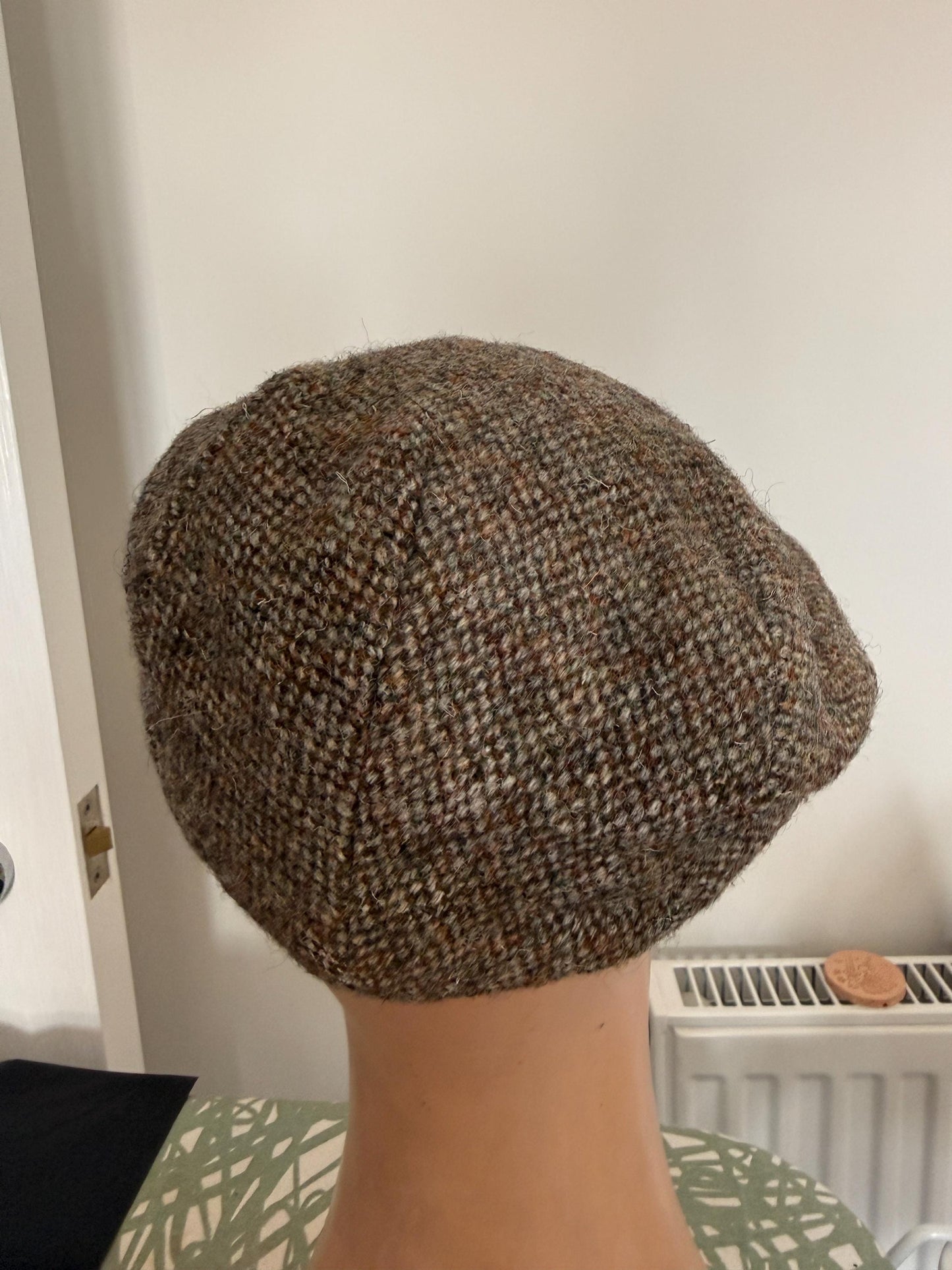 Vintage George Arthur Dunn Tweed Flat Cap, British Brown Wool Country Mens Hat