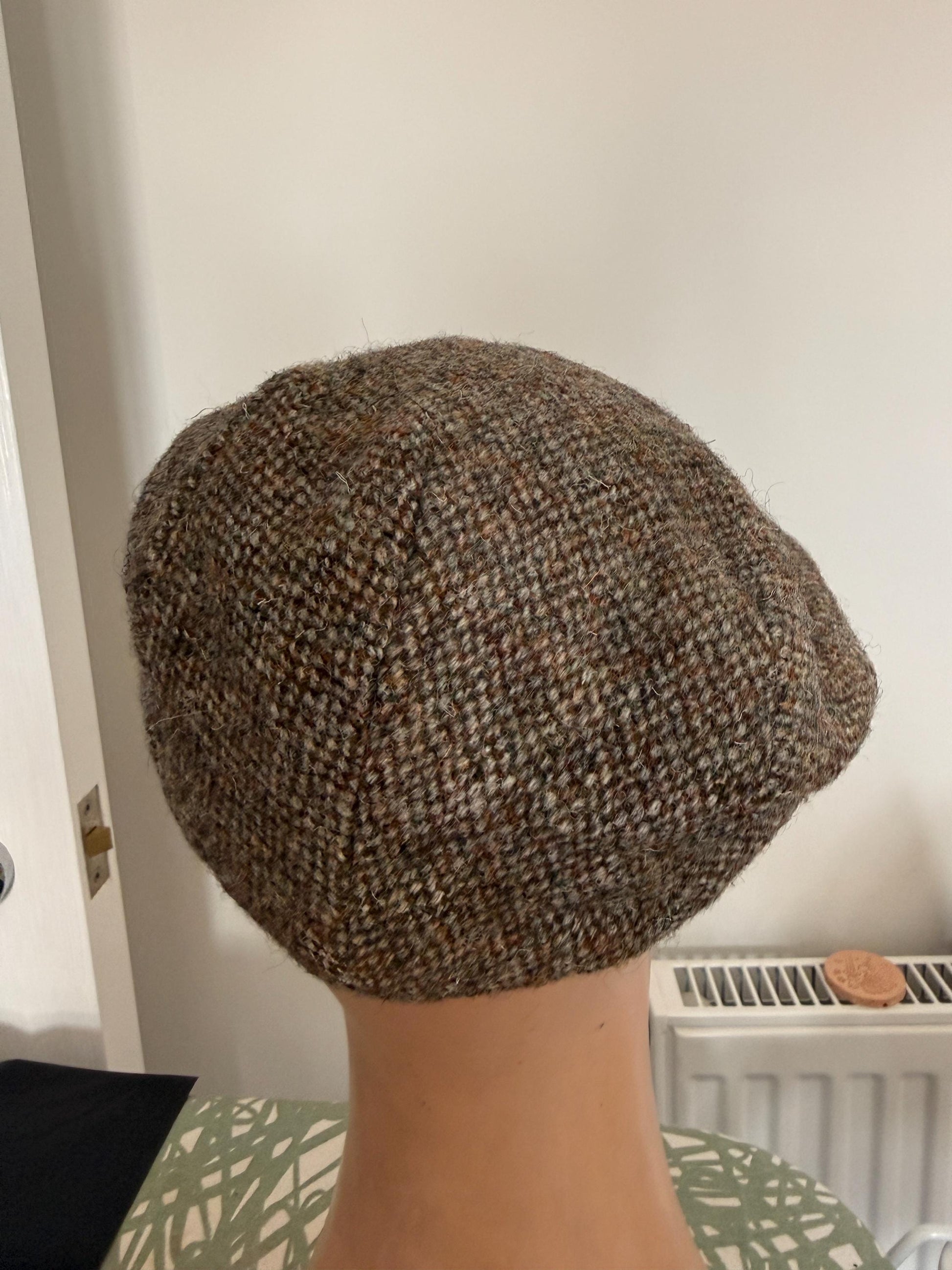 Vintage George Arthur Dunn Tweed Flat Cap, British Brown Wool Country Mens Hat