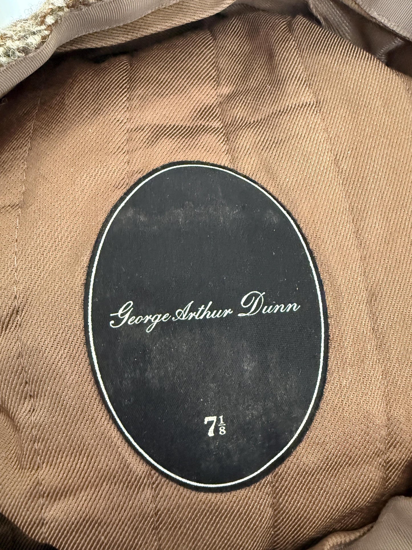 Vintage George Arthur Dunn Tweed Flat Cap, British Brown Wool Country Mens Hat