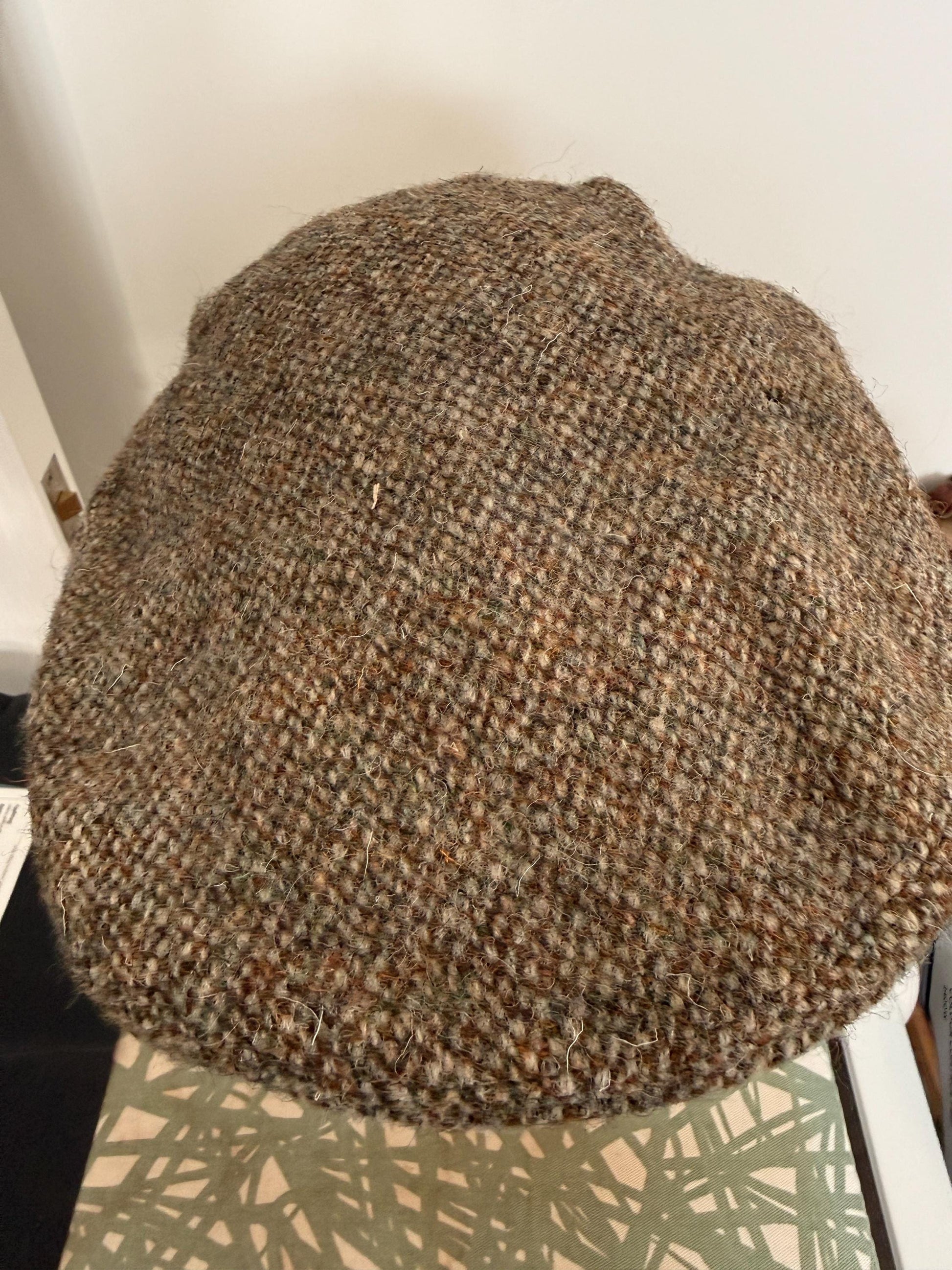 Vintage George Arthur Dunn Tweed Flat Cap, British Brown Wool Country Mens Hat