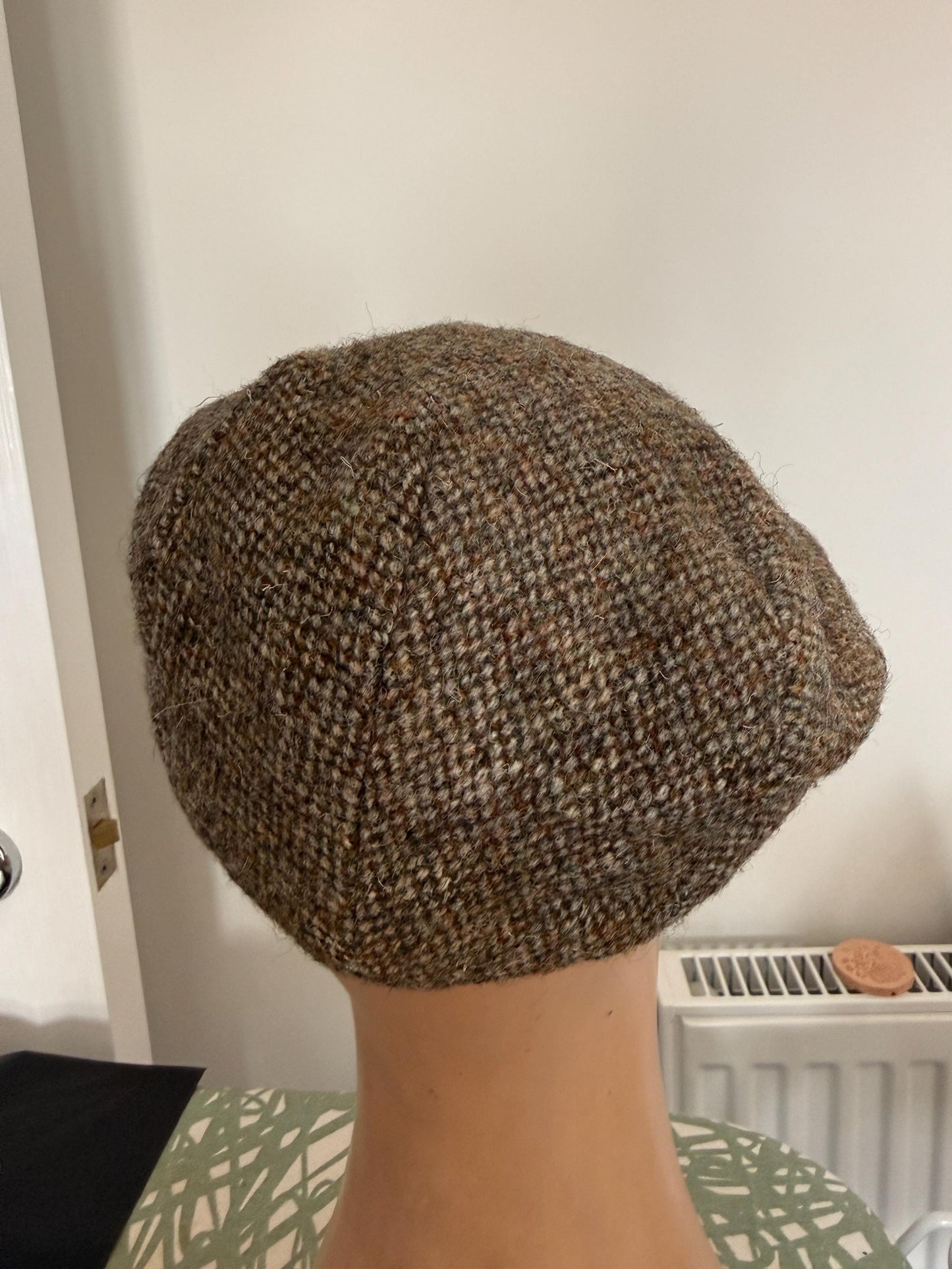 Vintage George Arthur Dunn Tweed Flat Cap, British Brown Wool Country Mens Hat
