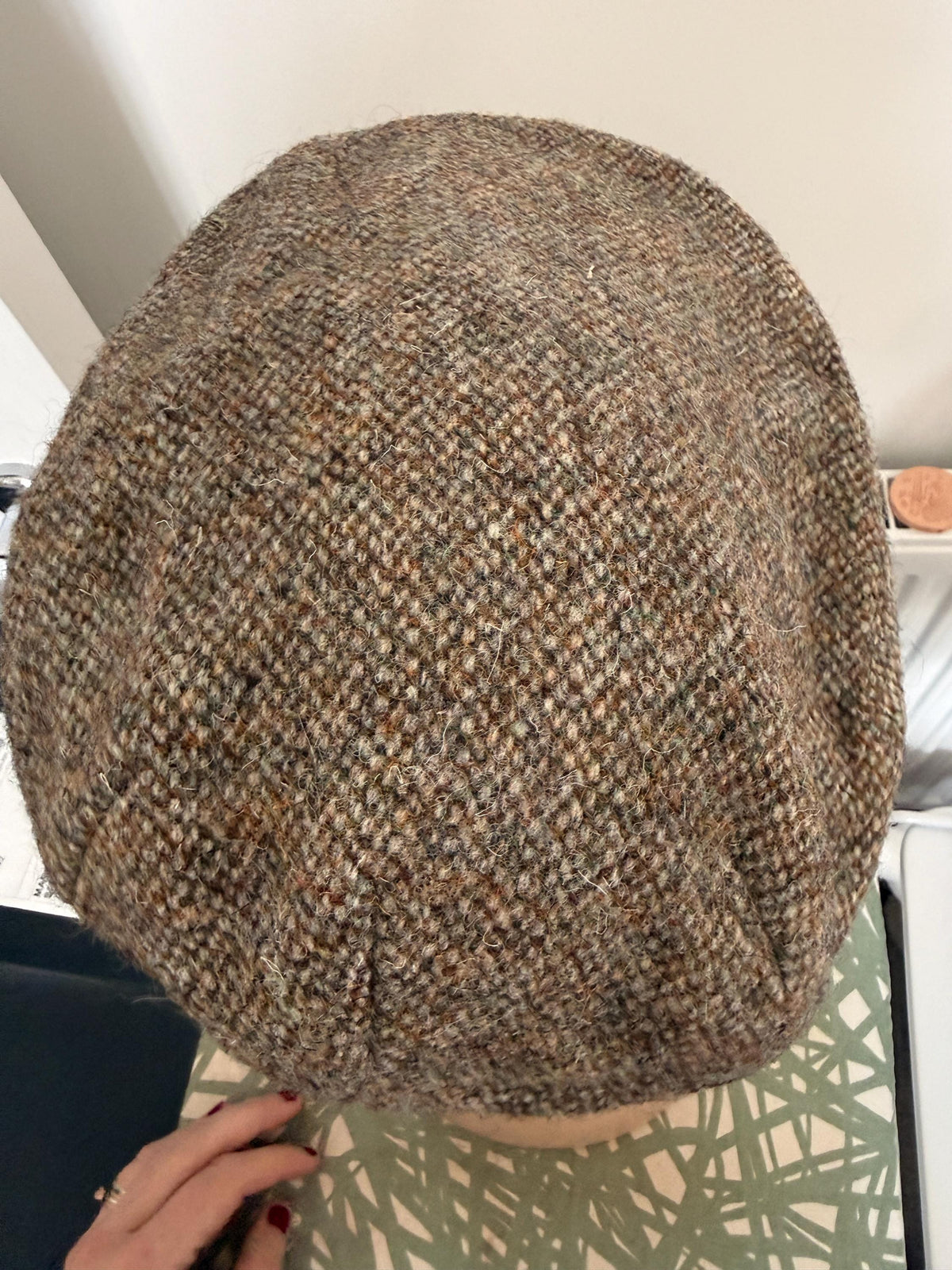 Vintage George Arthur Dunn Tweed Flat Cap, British Brown Wool Country Mens Hat