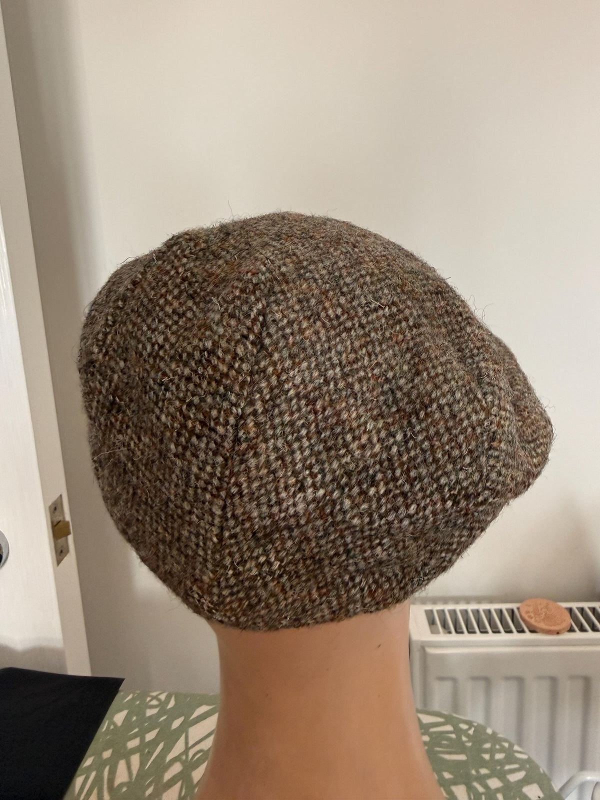 Vintage George Arthur Dunn Tweed Flat Cap, British Brown Wool Country Mens Hat