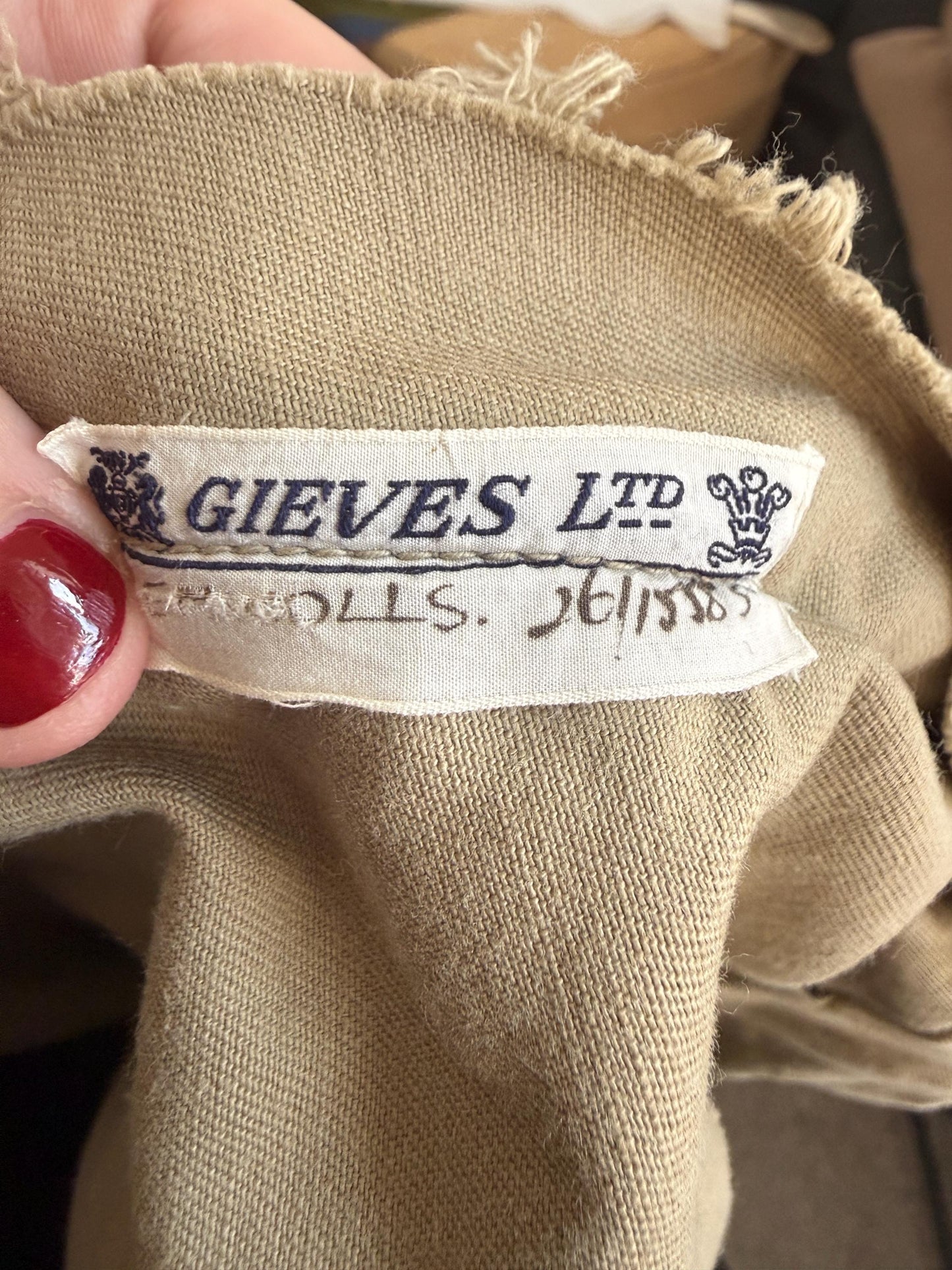 Vintage Gieves Ltd British Military Khaki Drill Shorts | 1930s 1940s Officer's Shorts | Twin Buckle Side Adjusters