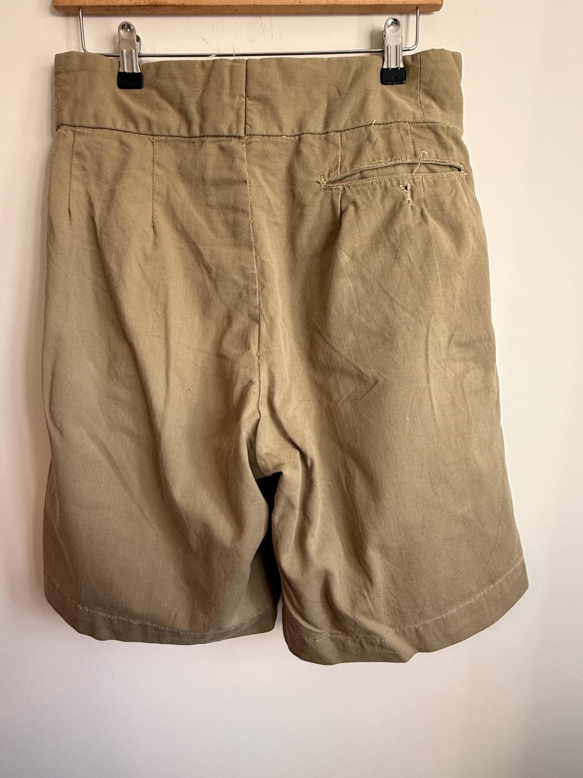 Vintage Gieves Ltd British Military Khaki Drill Shorts | 1930s 1940s Officer's Shorts | Twin Buckle Side Adjusters