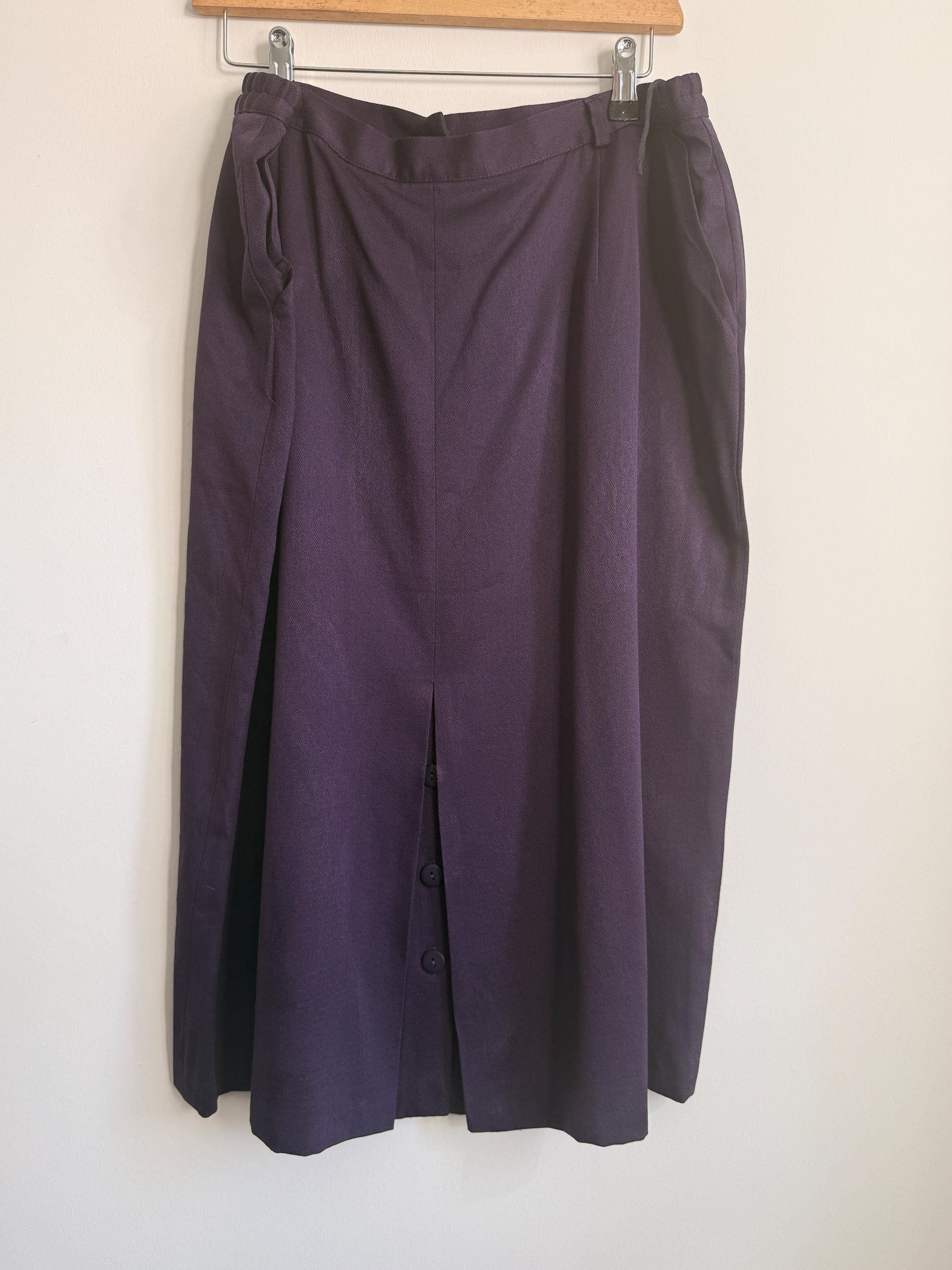 Vintage Godske Two Piece Suit UK 18 | Purple Skirt Suit | Scandinavian Vintage | Smart Occasion Suit | 1980s Tailored Set