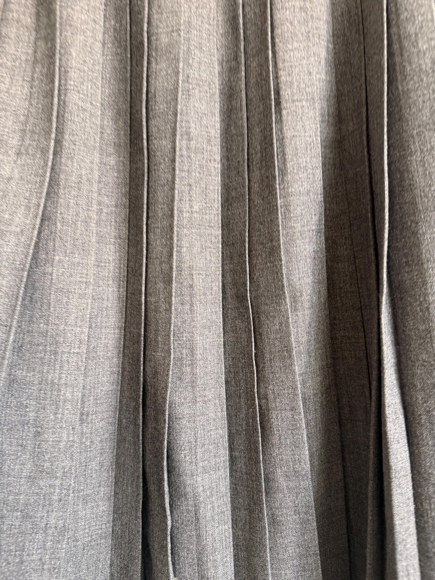 Vintage Grey Pleated Midi Skirt | Bedford Clothes | Made in Britain | UK 8-10