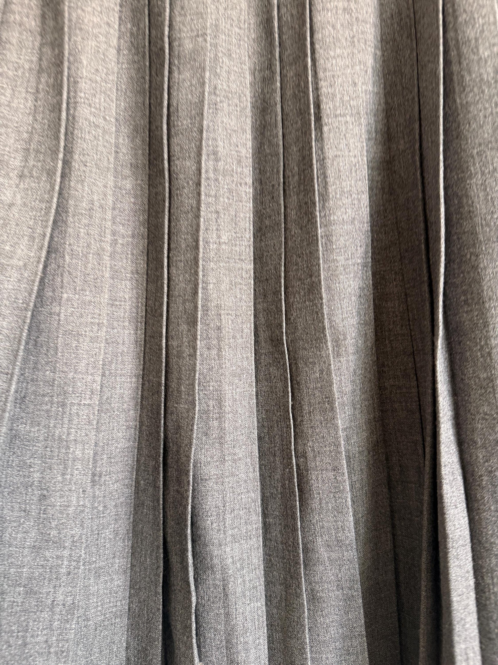 Vintage Grey Pleated Midi Skirt | Bedford Clothes | Made in Britain | UK 8-10