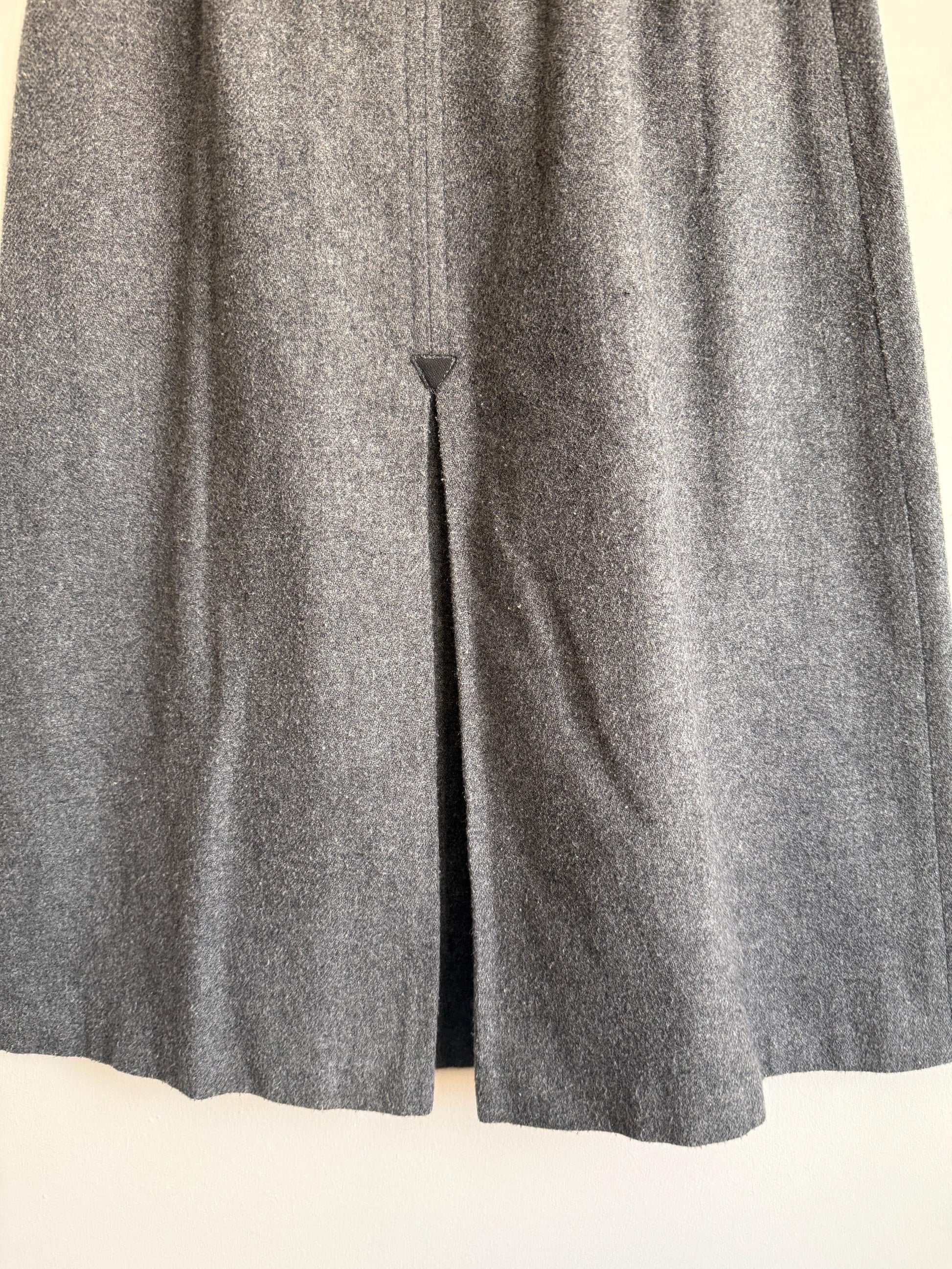 Vintage Grey Wool Blend A-Line Midi Skirt | Classic Tailored | UK 10-12