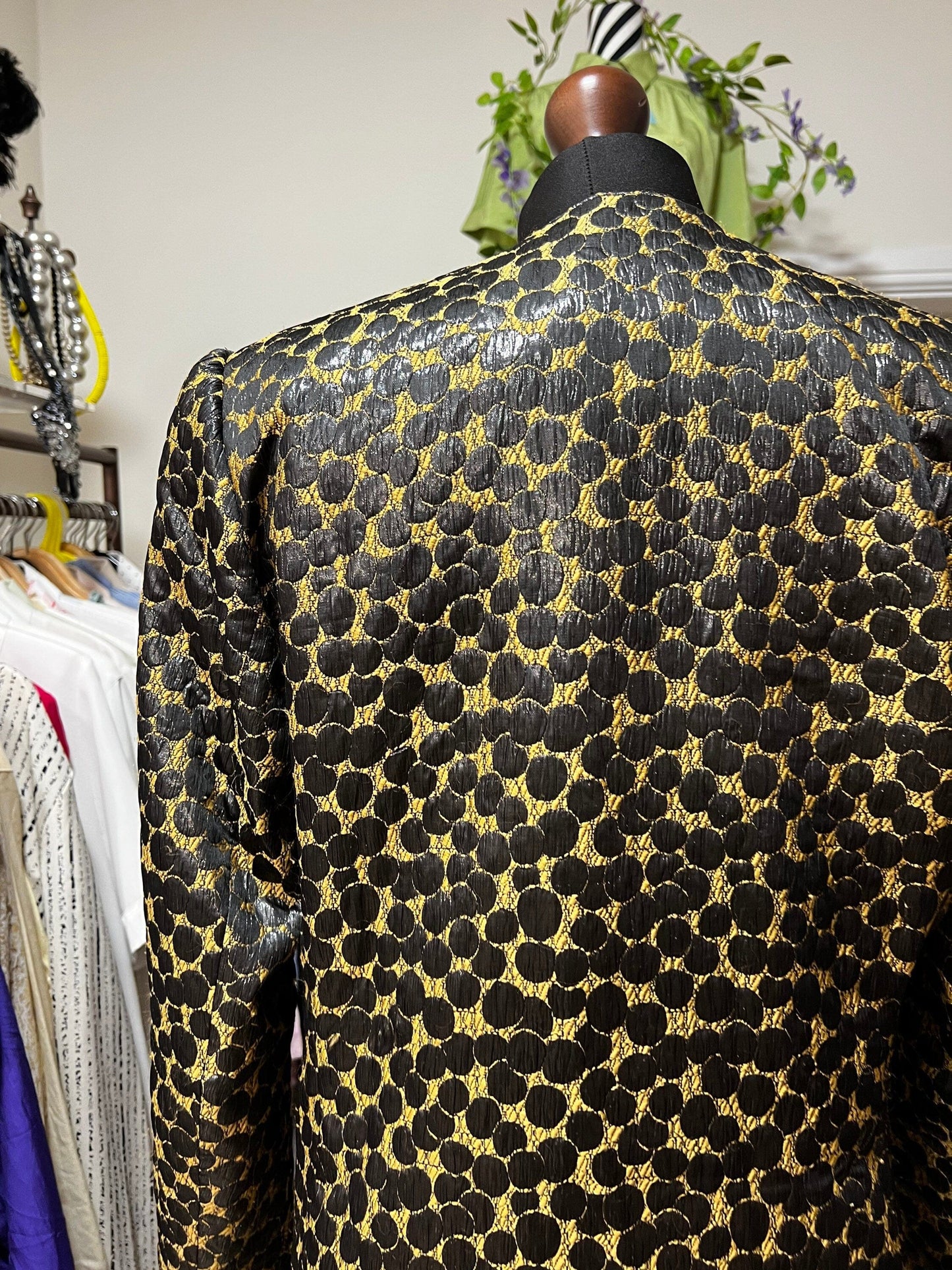 Vintage Hardy Amies Blazer Evening Jacket Leopard Print - 12 - Longline