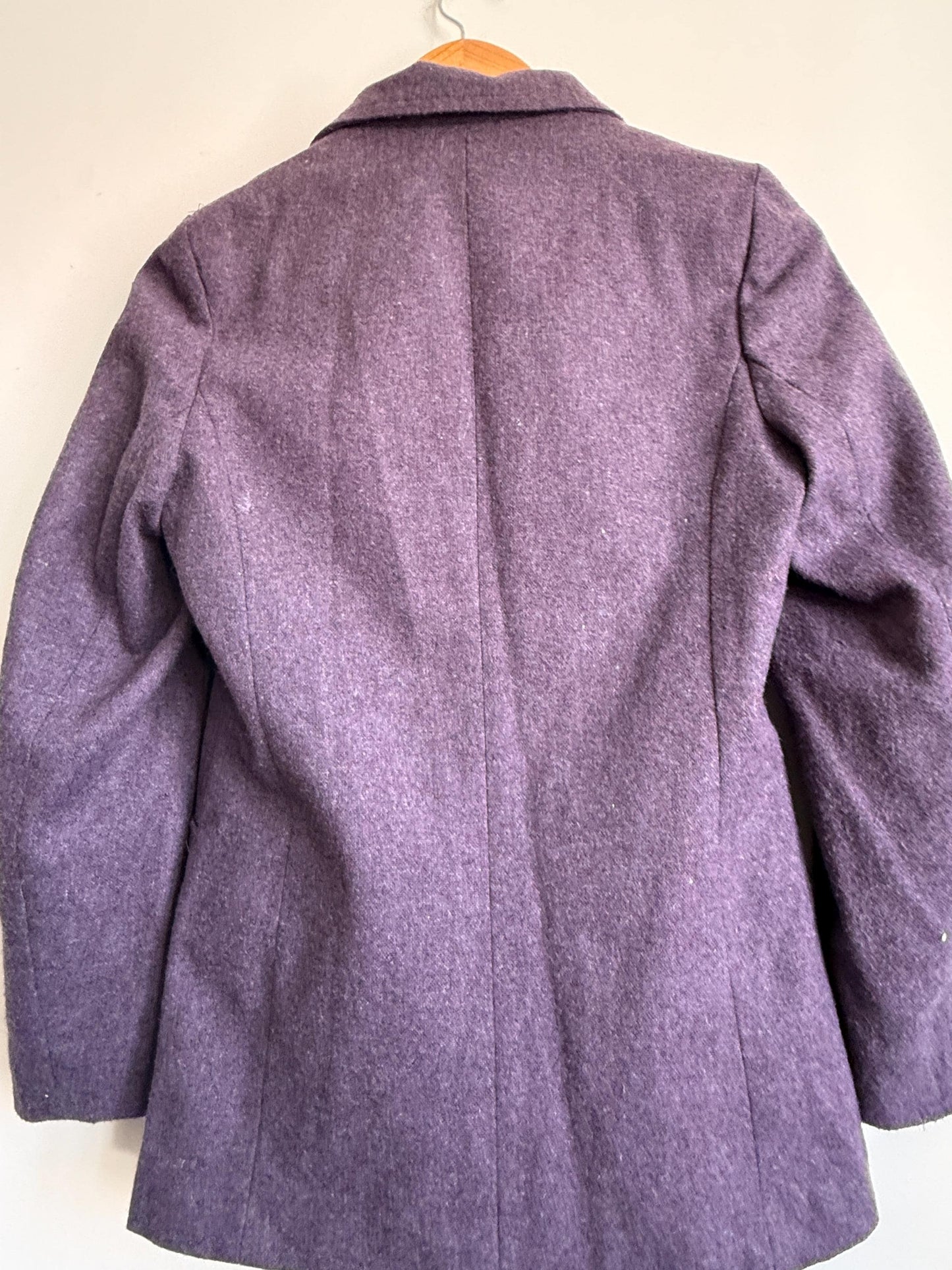 Vintage Heather Purple Wool Blend Blazer | Tailored Country Jacket | Classic Smart Coat | UK 10-12