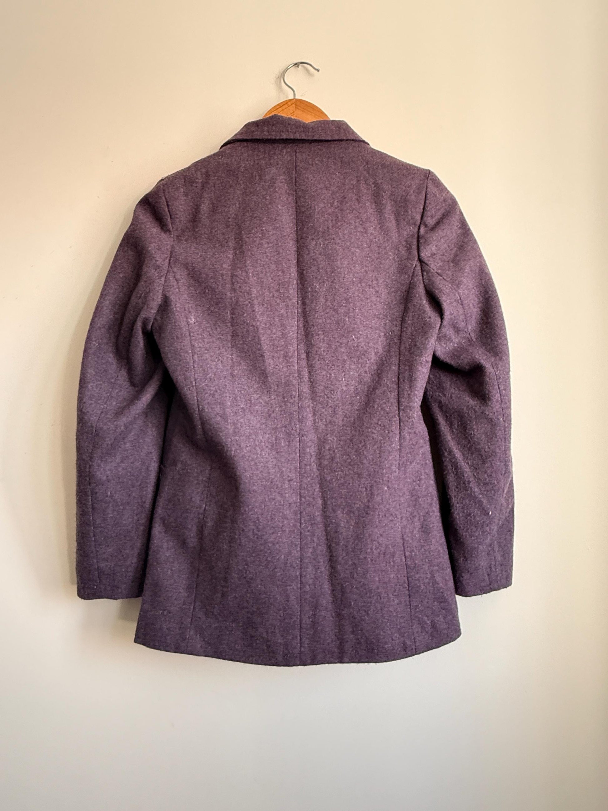 Vintage Heather Purple Wool Blend Blazer | Tailored Country Jacket | Classic Smart Coat | UK 10-12