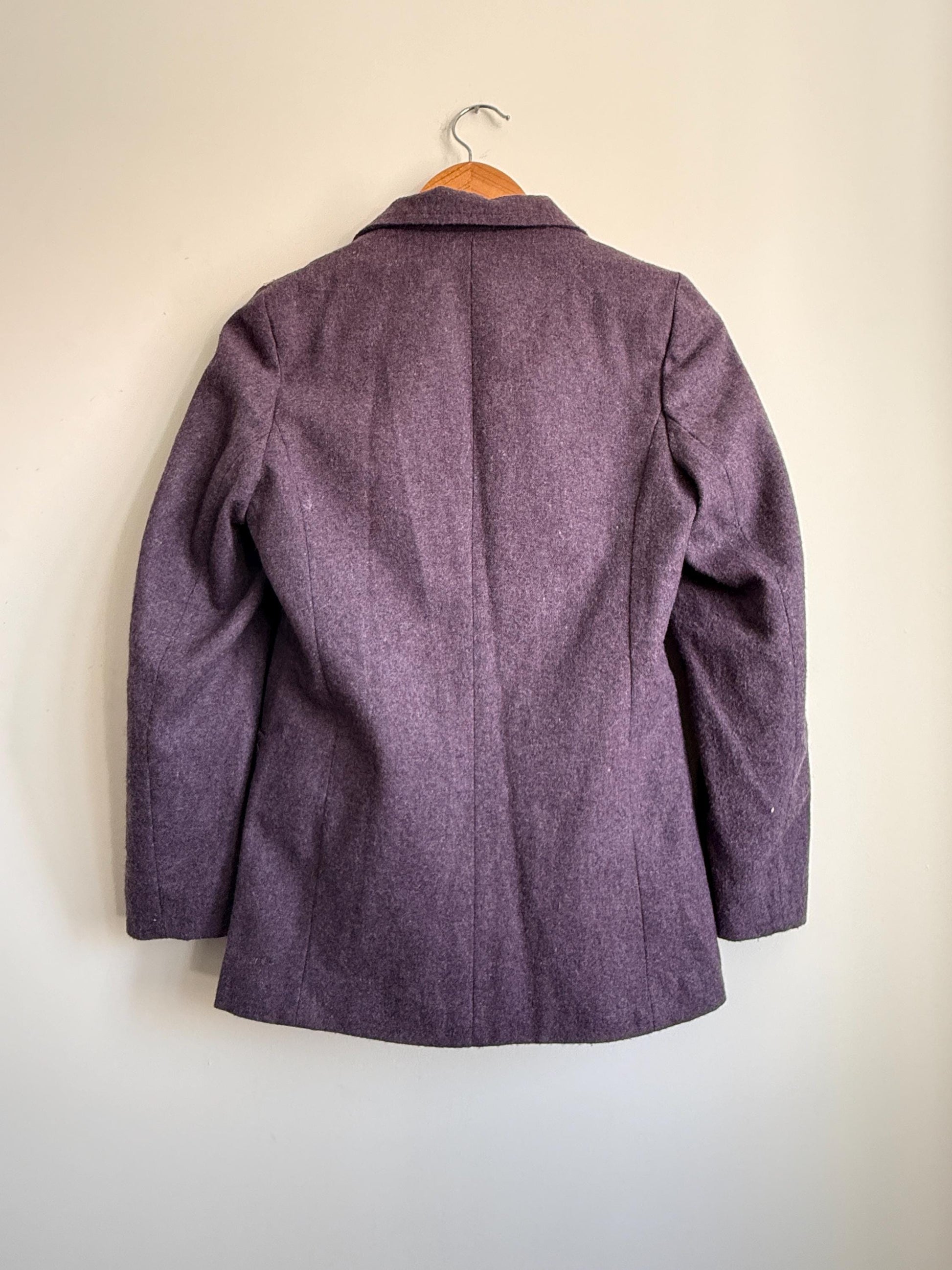 Vintage Heather Purple Wool Blend Blazer | Tailored Country Jacket | Classic Smart Coat | UK 10-12