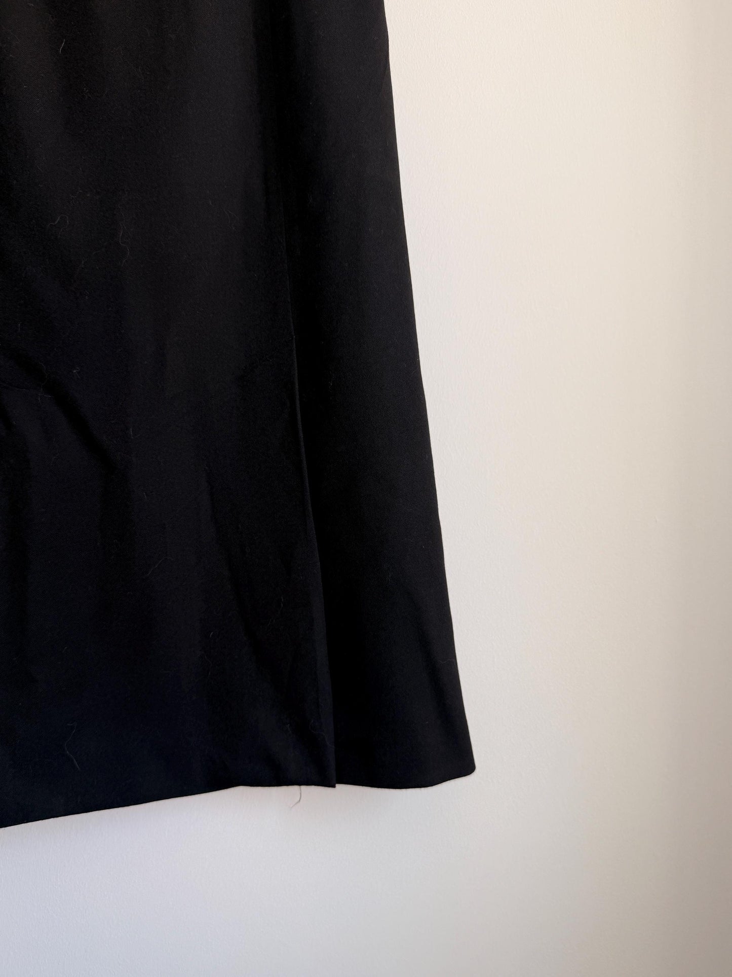 Vintage Jacques Vert Black Midi Skirt UK 12 | 1990s A-Line Skirt | Classic Minimalist Skirt | High Waist Pull On Skirt | Capsule Wardrobe