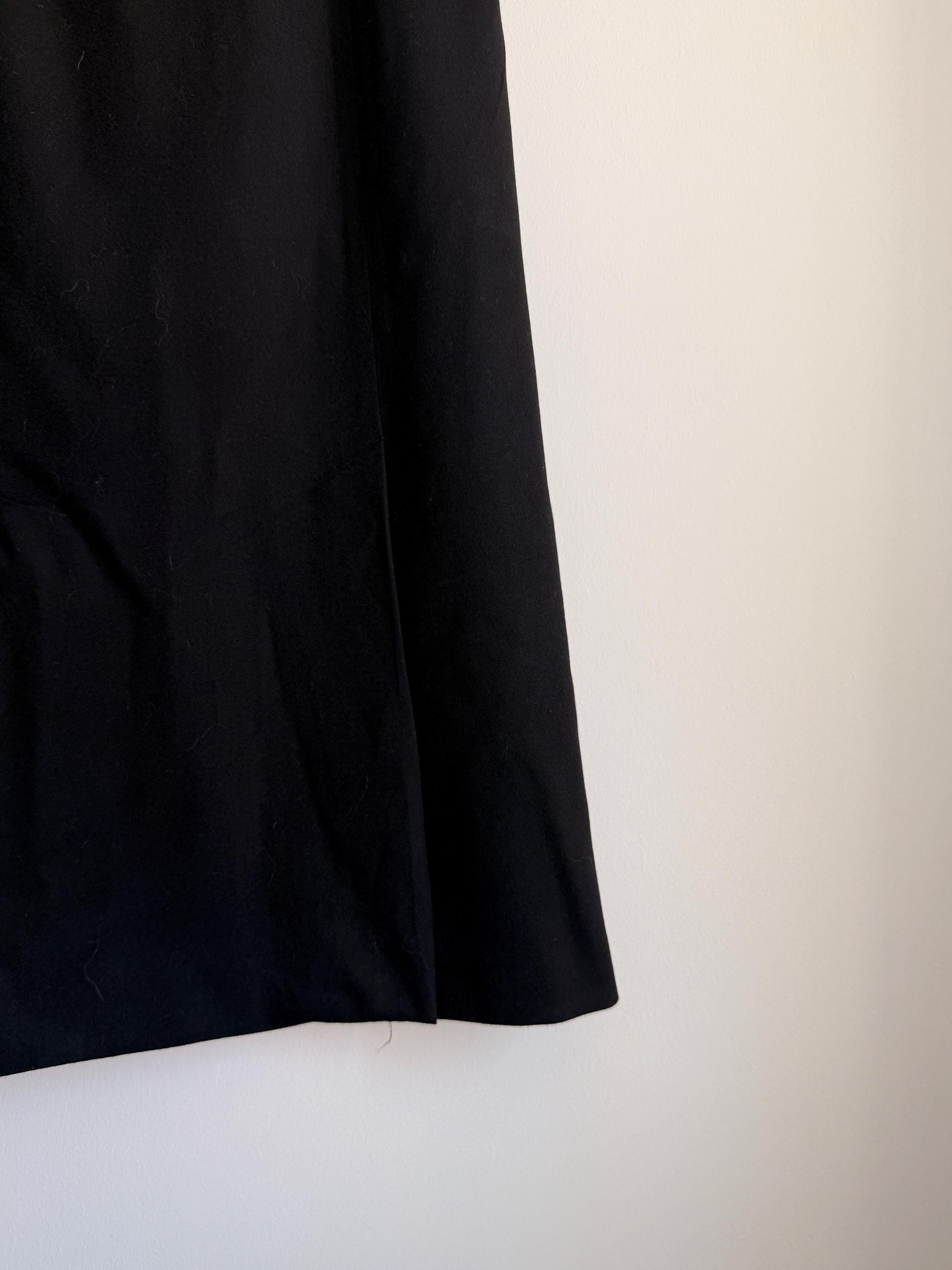 Vintage Jacques Vert Black Midi Skirt UK 12 | 1990s A-Line Skirt | Classic Minimalist Skirt | High Waist Pull On Skirt | Capsule Wardrobe