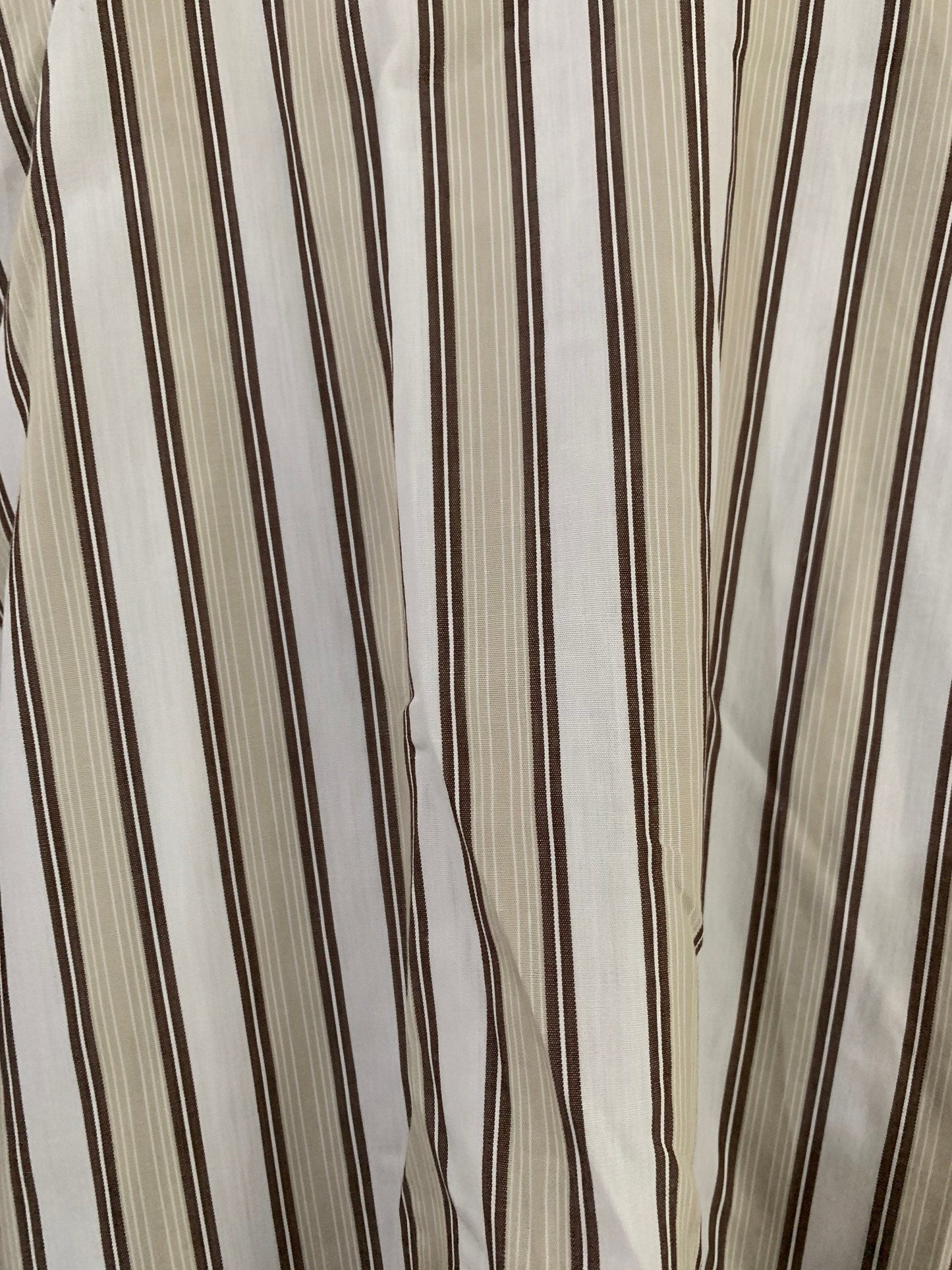 Vintage Jaeger stripe Blouse - beige stripe white collars and cuffs - Voluminous Sleeves 12-14