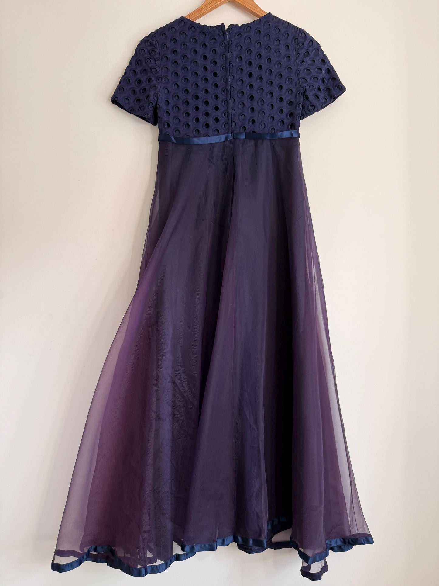 Vintage Jean Varon Navy Maxi Dress | John Bates Designer Evening Gown