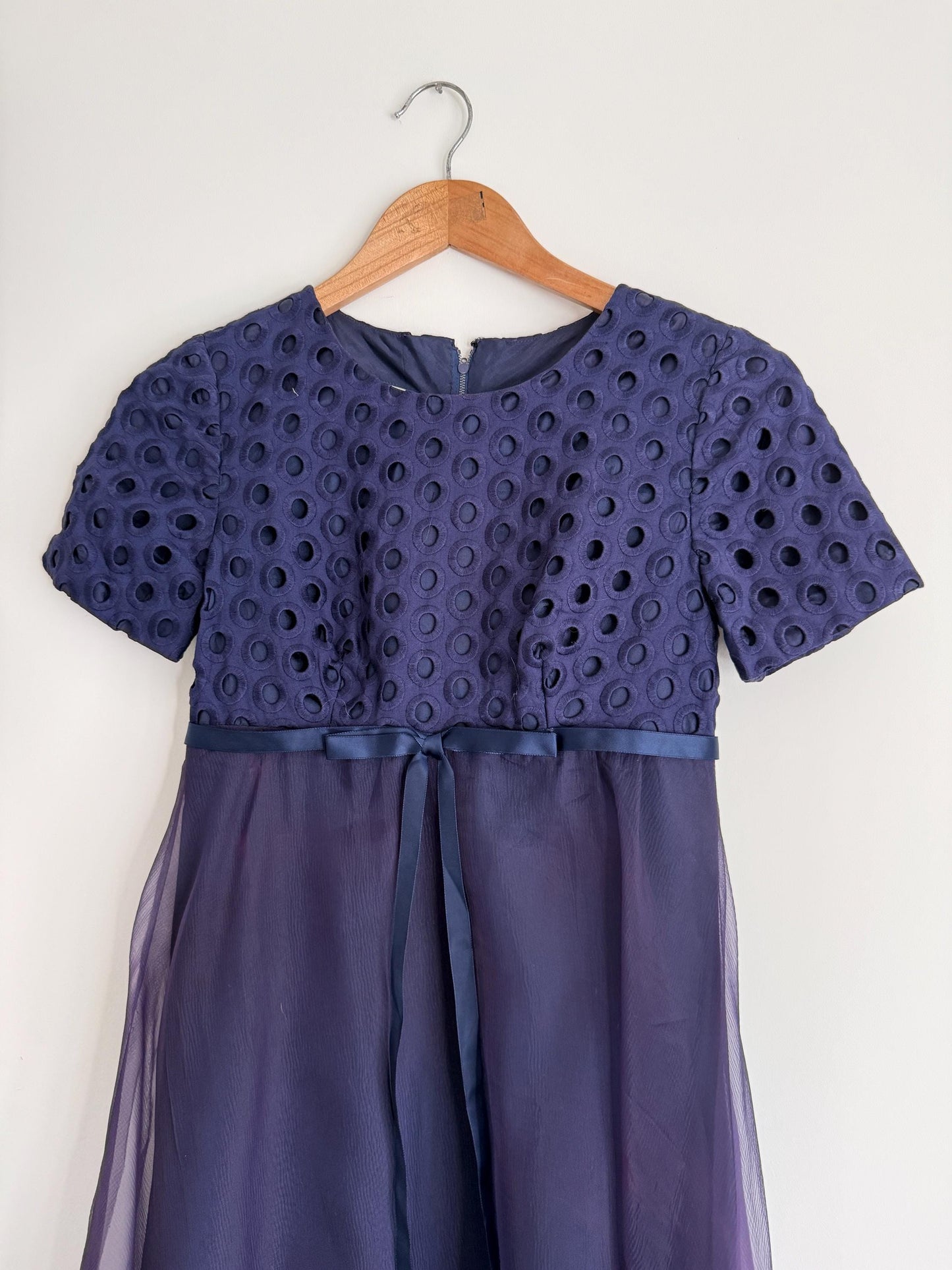 Vintage Jean Varon Navy Maxi Dress | John Bates Designer Evening Gown
