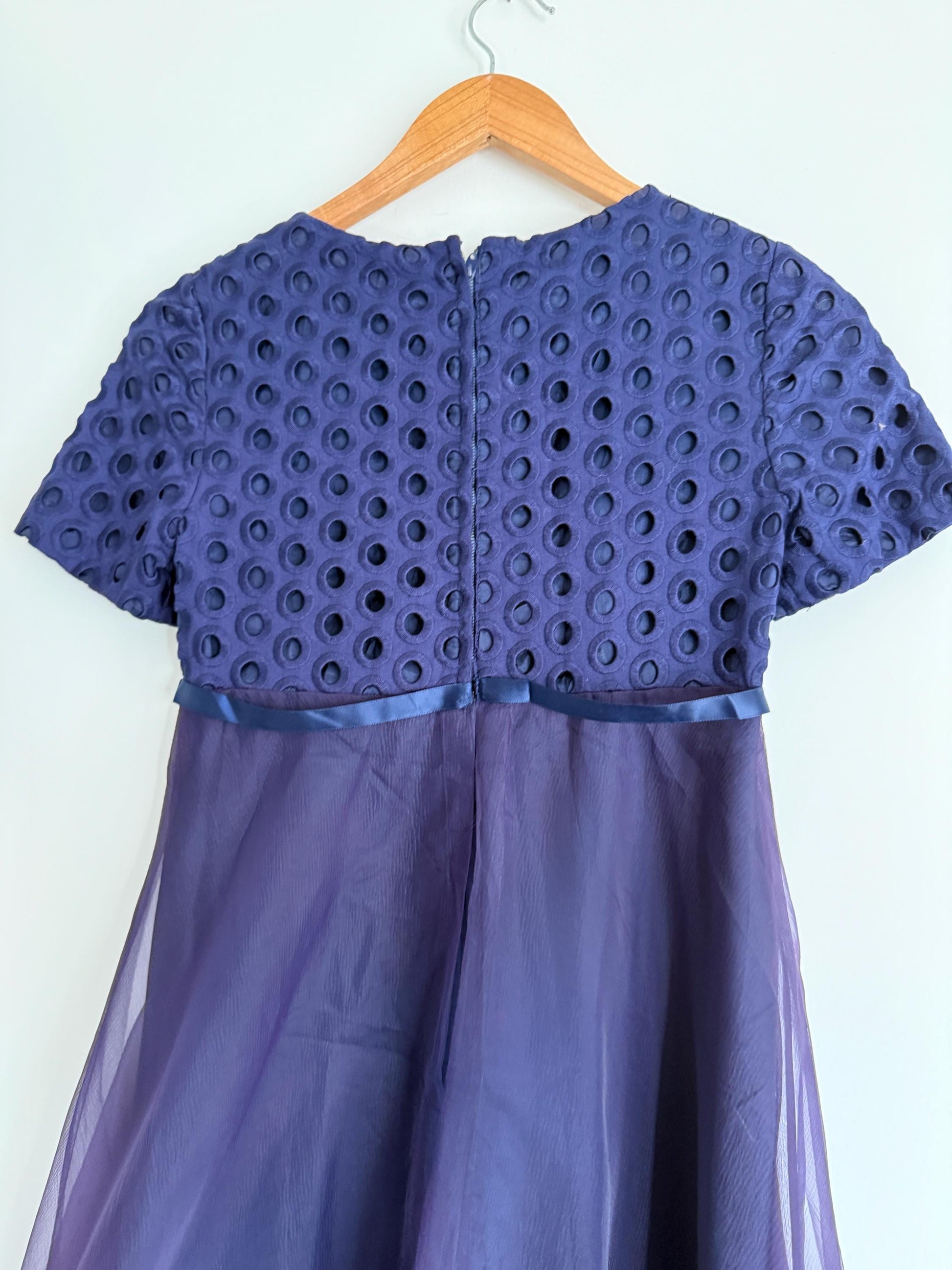 Vintage Jean Varon Navy Maxi Dress | John Bates Designer Evening Gown