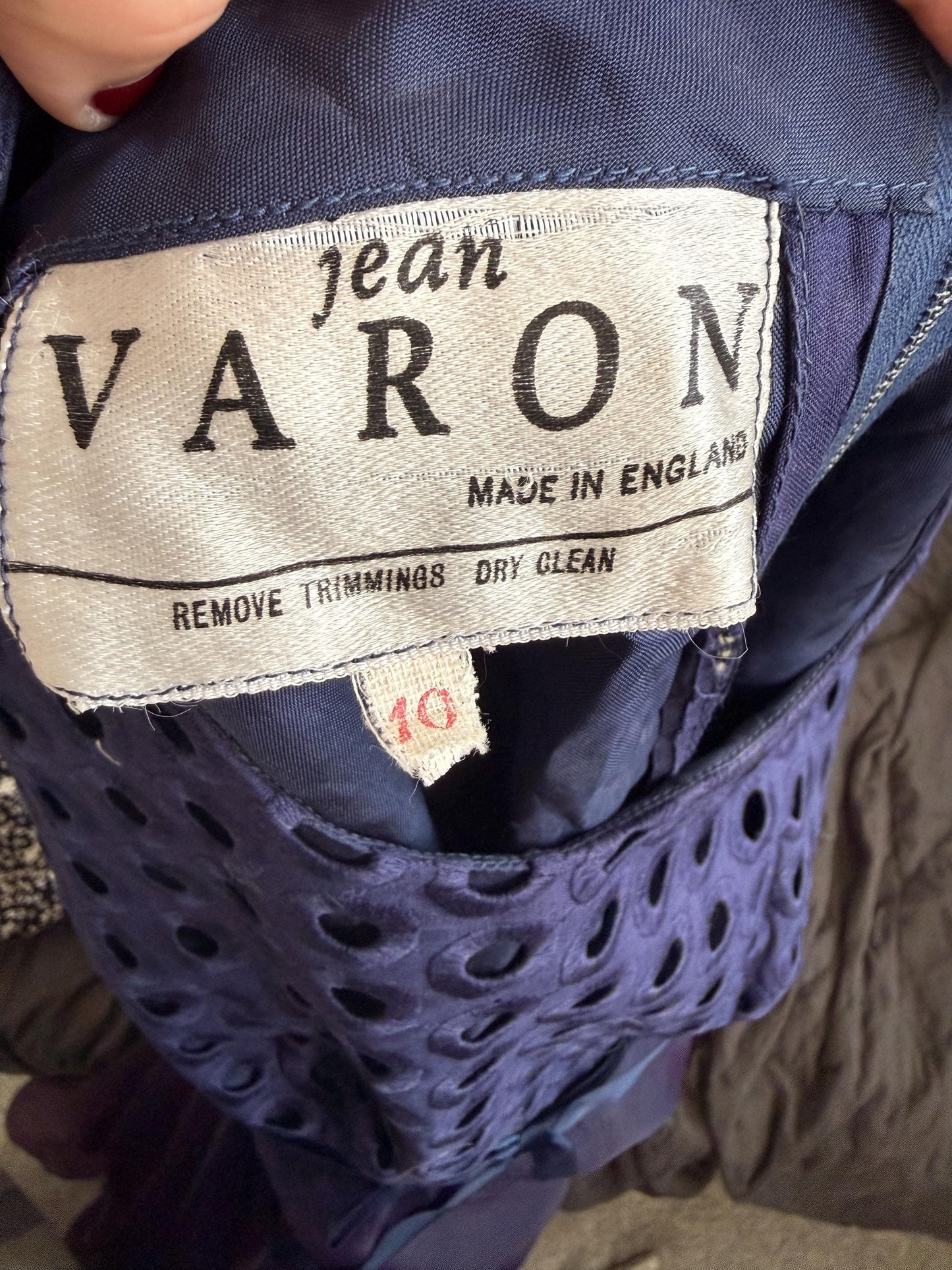 Vintage Jean Varon Navy Maxi Dress | John Bates Designer Evening Gown