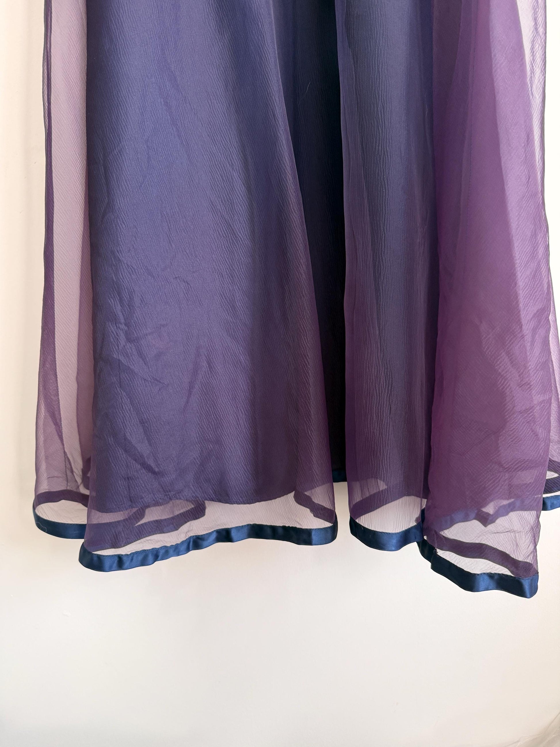 Vintage Jean Varon Navy Maxi Dress | John Bates Designer Evening Gown