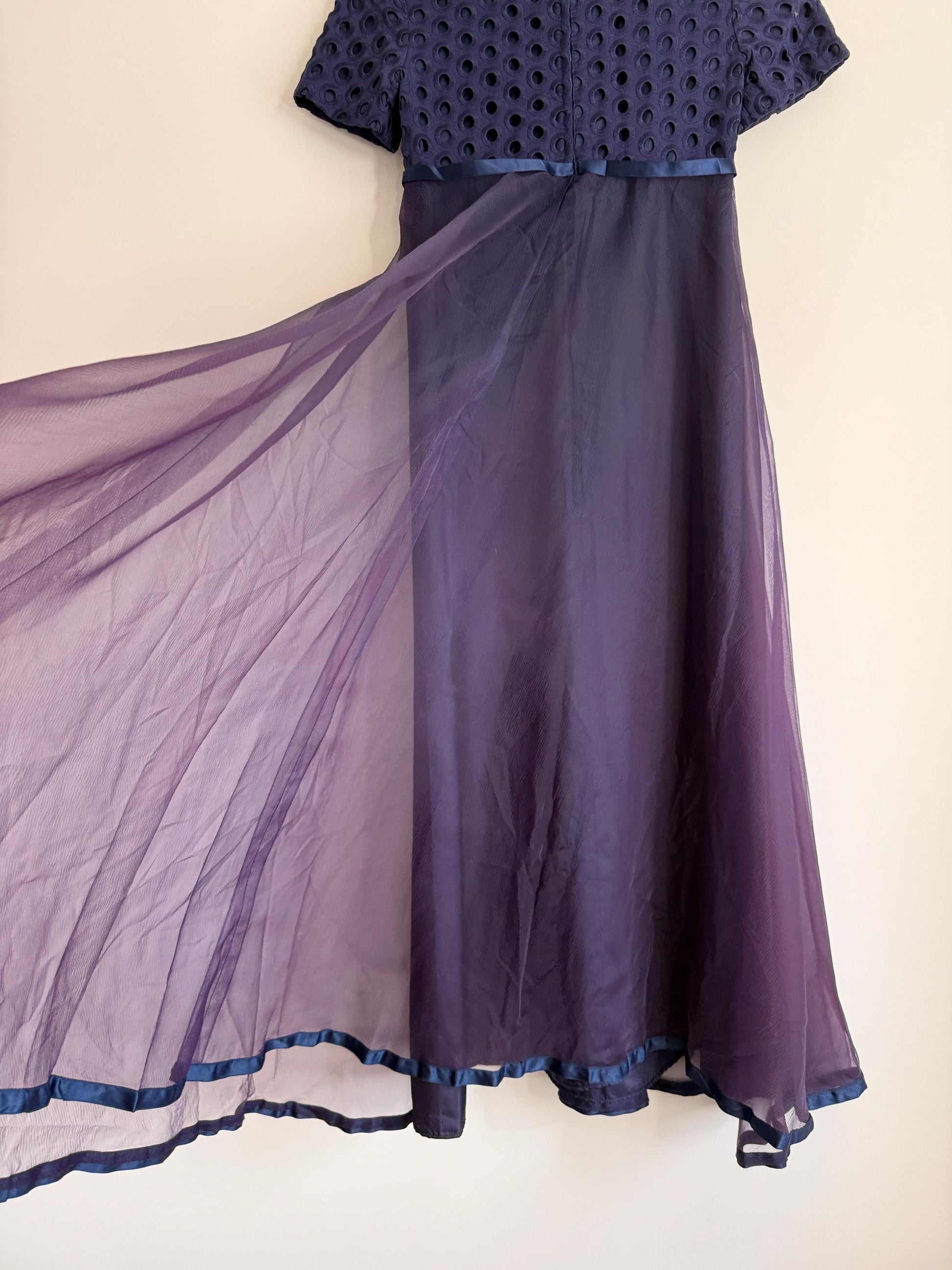 Vintage Jean Varon Navy Maxi Dress | John Bates Designer Evening Gown