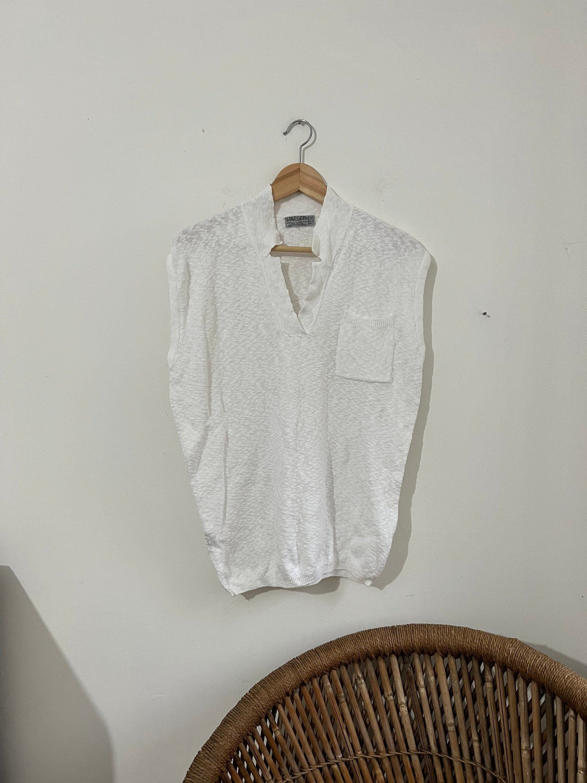 80s white Jaeger Jumper knitwear white fine knit jumper