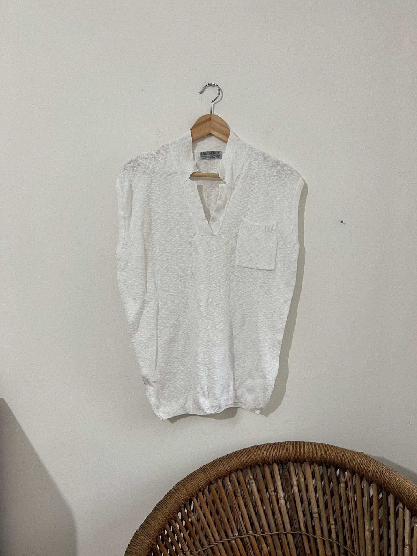 80s white Jaeger Jumper knitwear white fine knit jumper