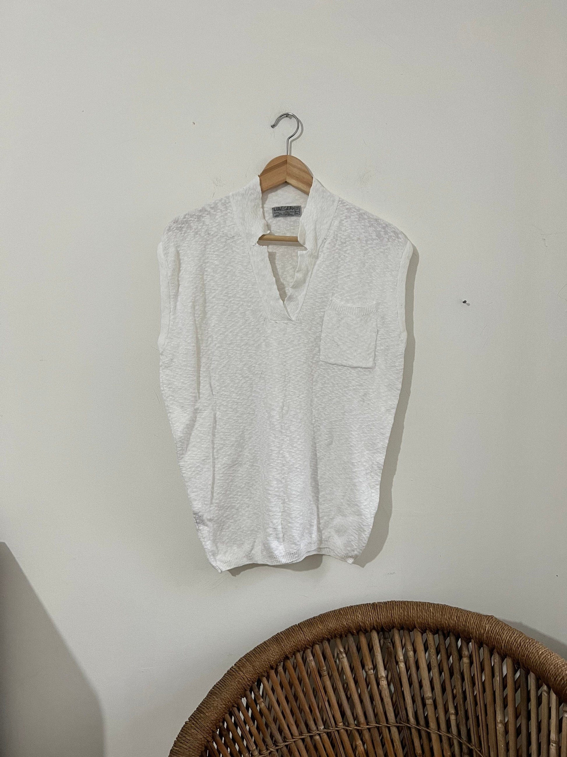 80s white Jaeger Jumper knitwear white fine knit jumper