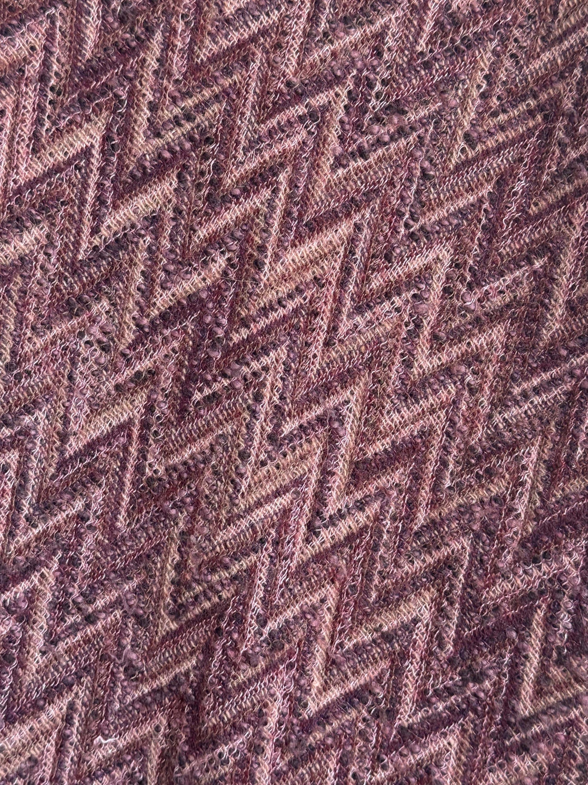 Vintage Knit Maxi Skirt UK 12 | Chevron Knit Skirt | Brown Mauve Maxi | 1990s Textured Skirt | Boho Vintage