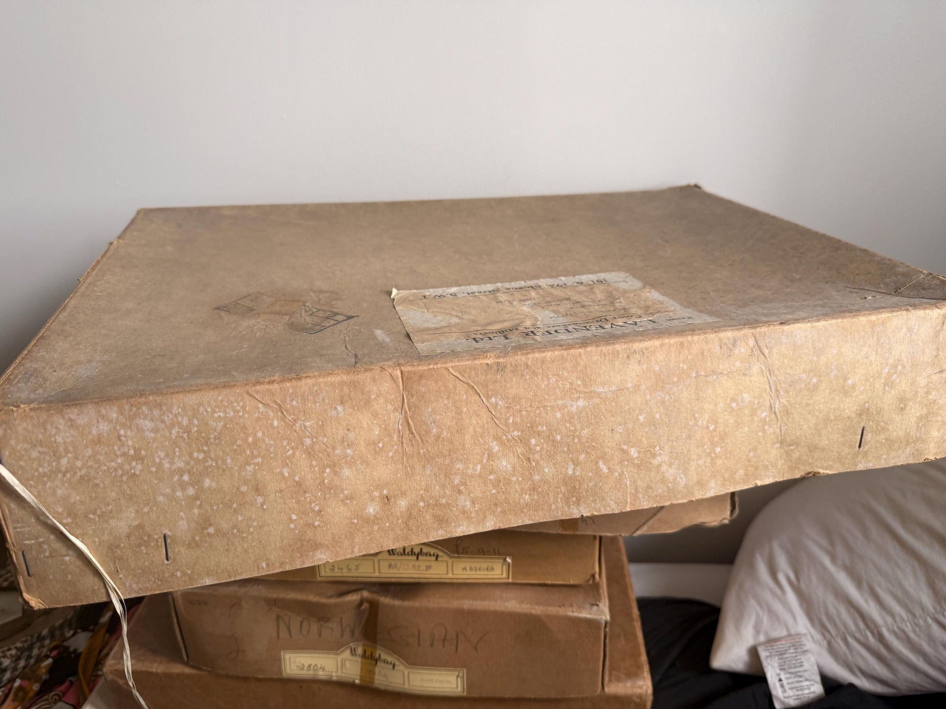 Vintage Lavender Ltd Court Dressmakers Box | Dated 15th September 1954 | Original Sloane Street Packaging | Fashion Ephemera