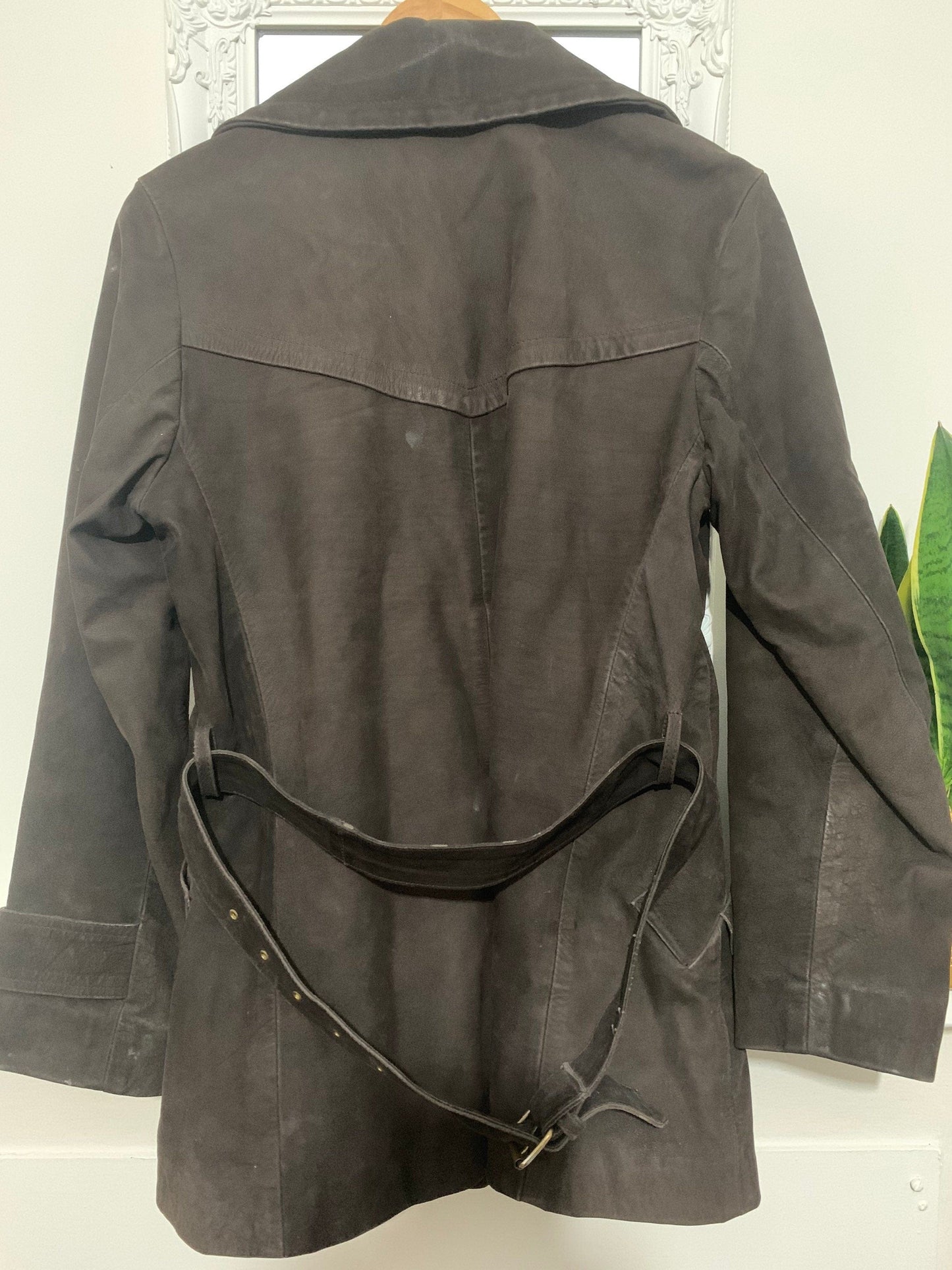 Vintage womens brown Dakota Leather Biker Jacket/Coat