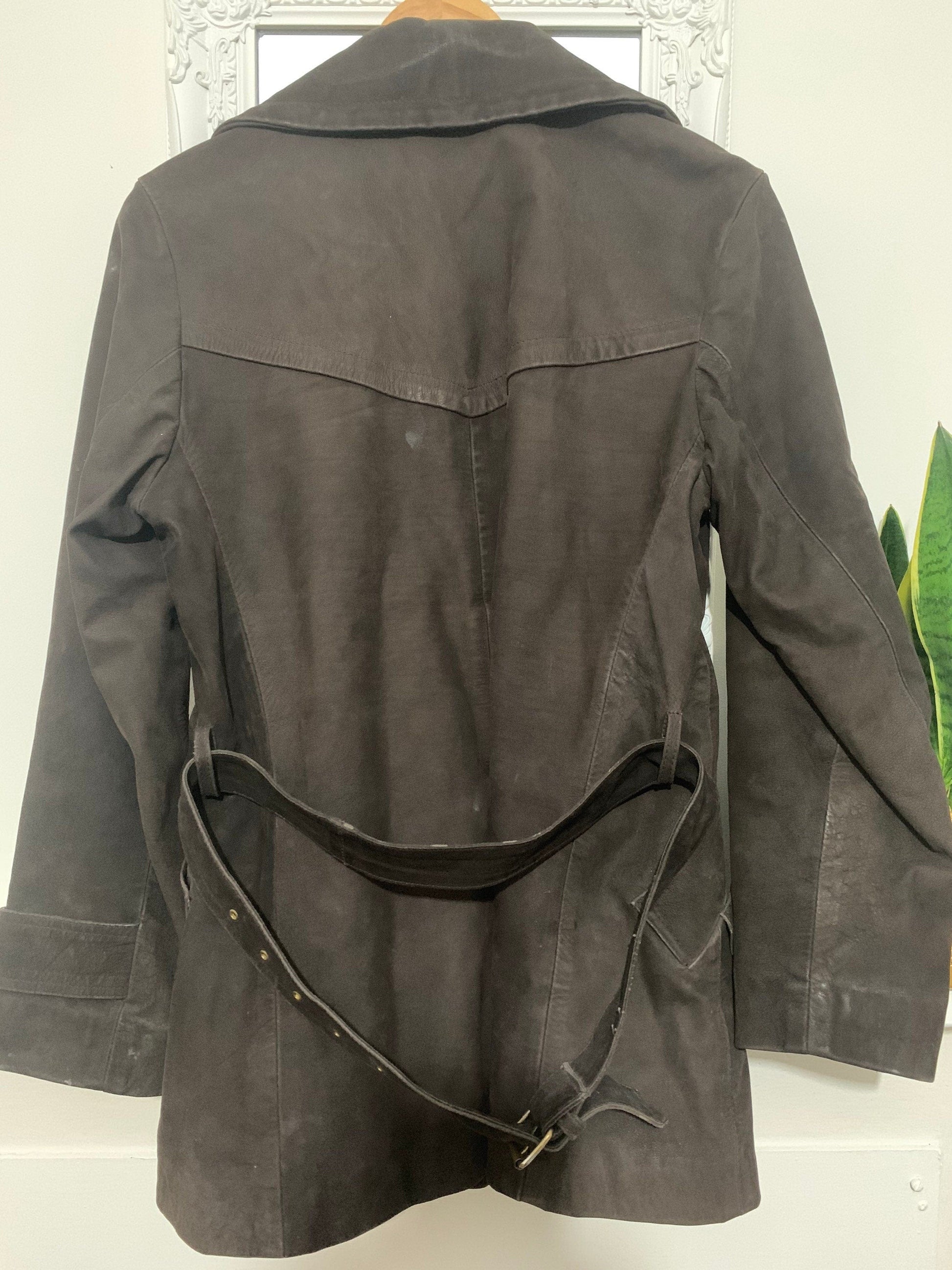 Vintage womens brown Dakota Leather Biker Jacket/Coat