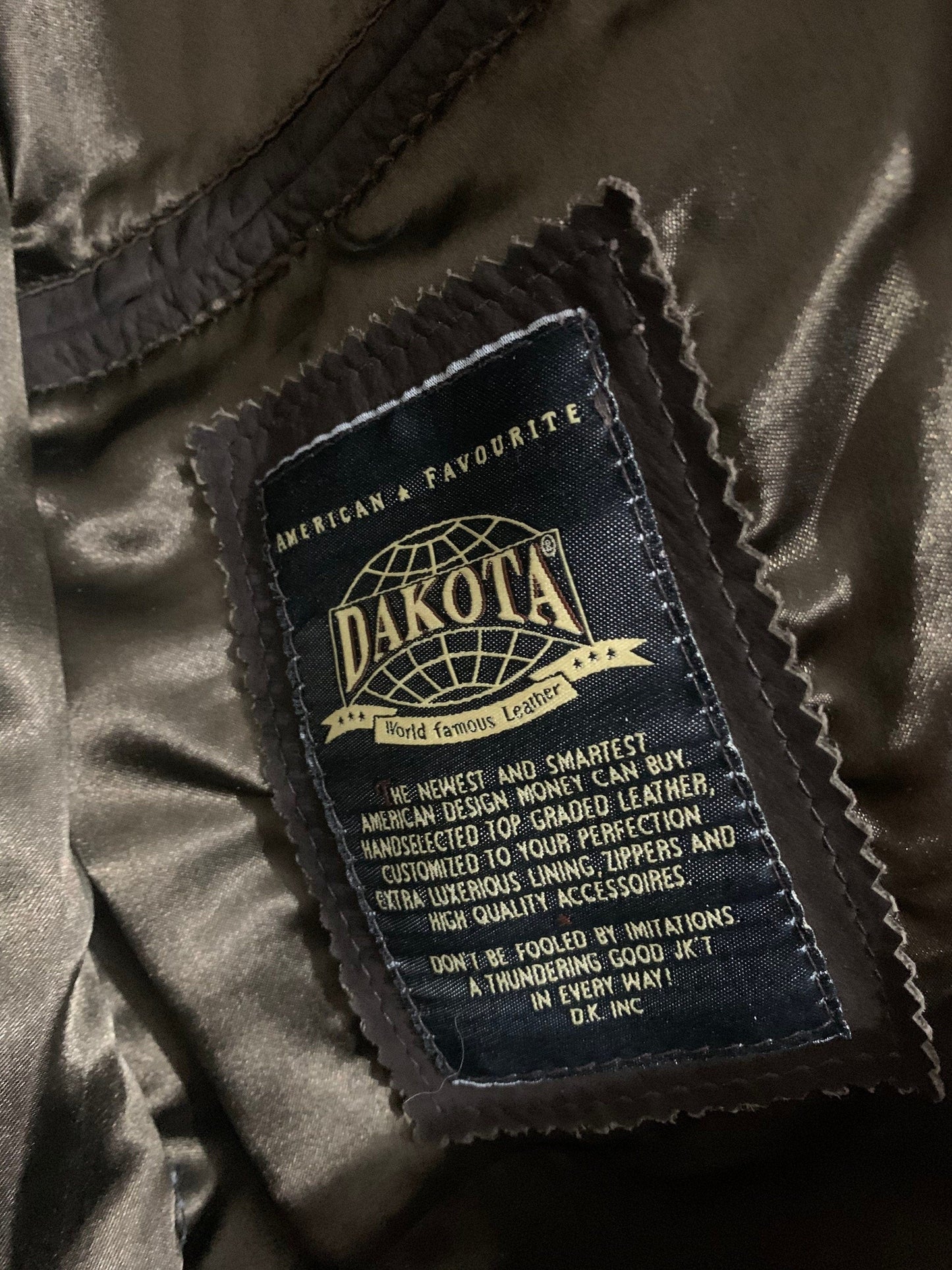Vintage womens brown Dakota Leather Biker Jacket/Coat